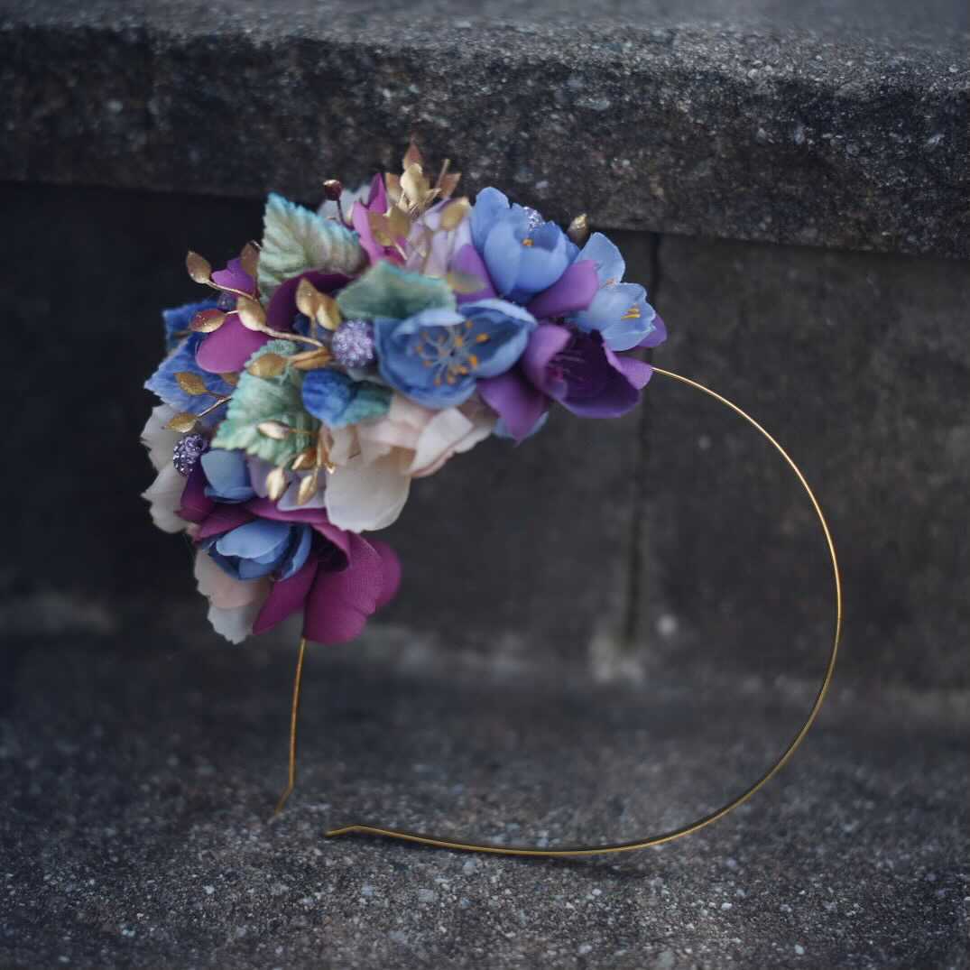 Bentley + Lace couture gown accessories including headbands, halos, crowns, and portrait styling pieces