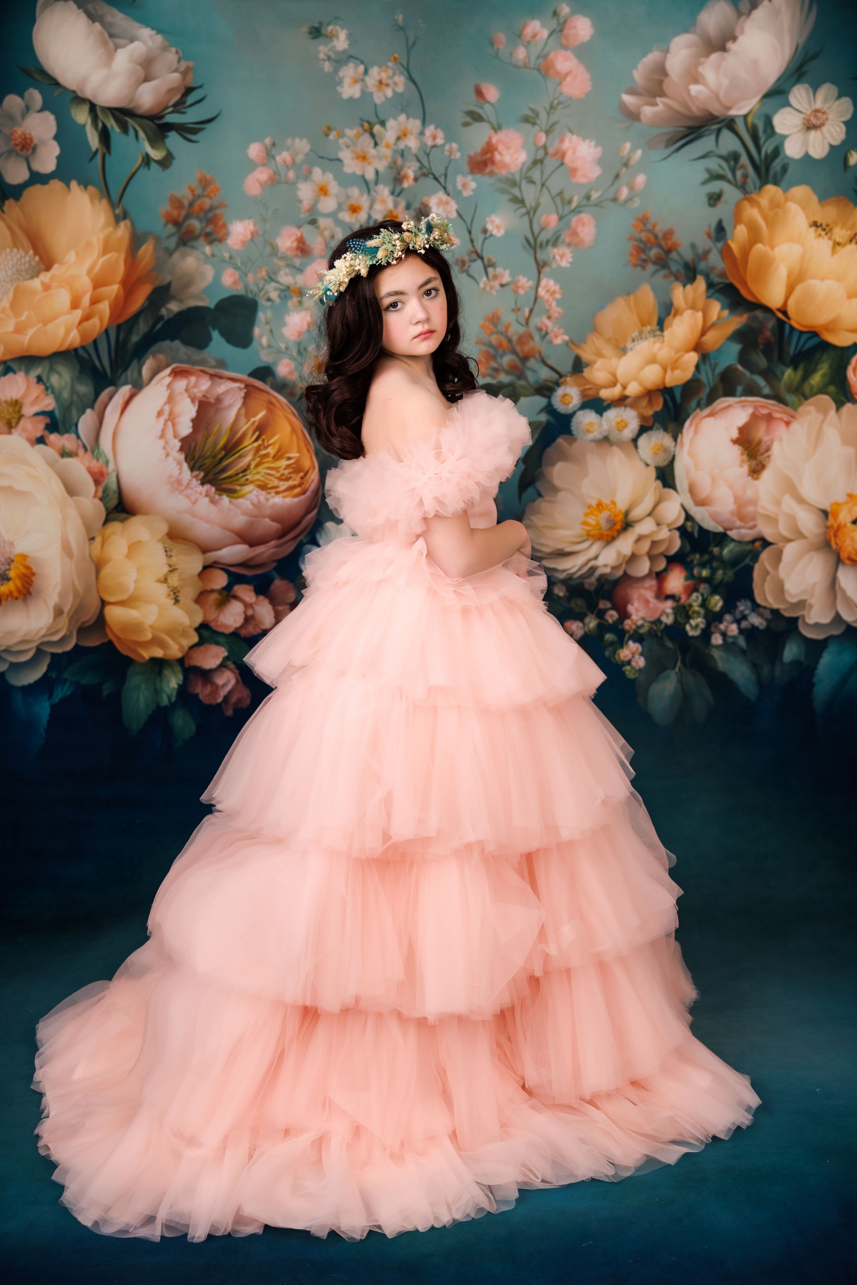 AURORA Floor Long Couture Rental Gown (8year-10 year)