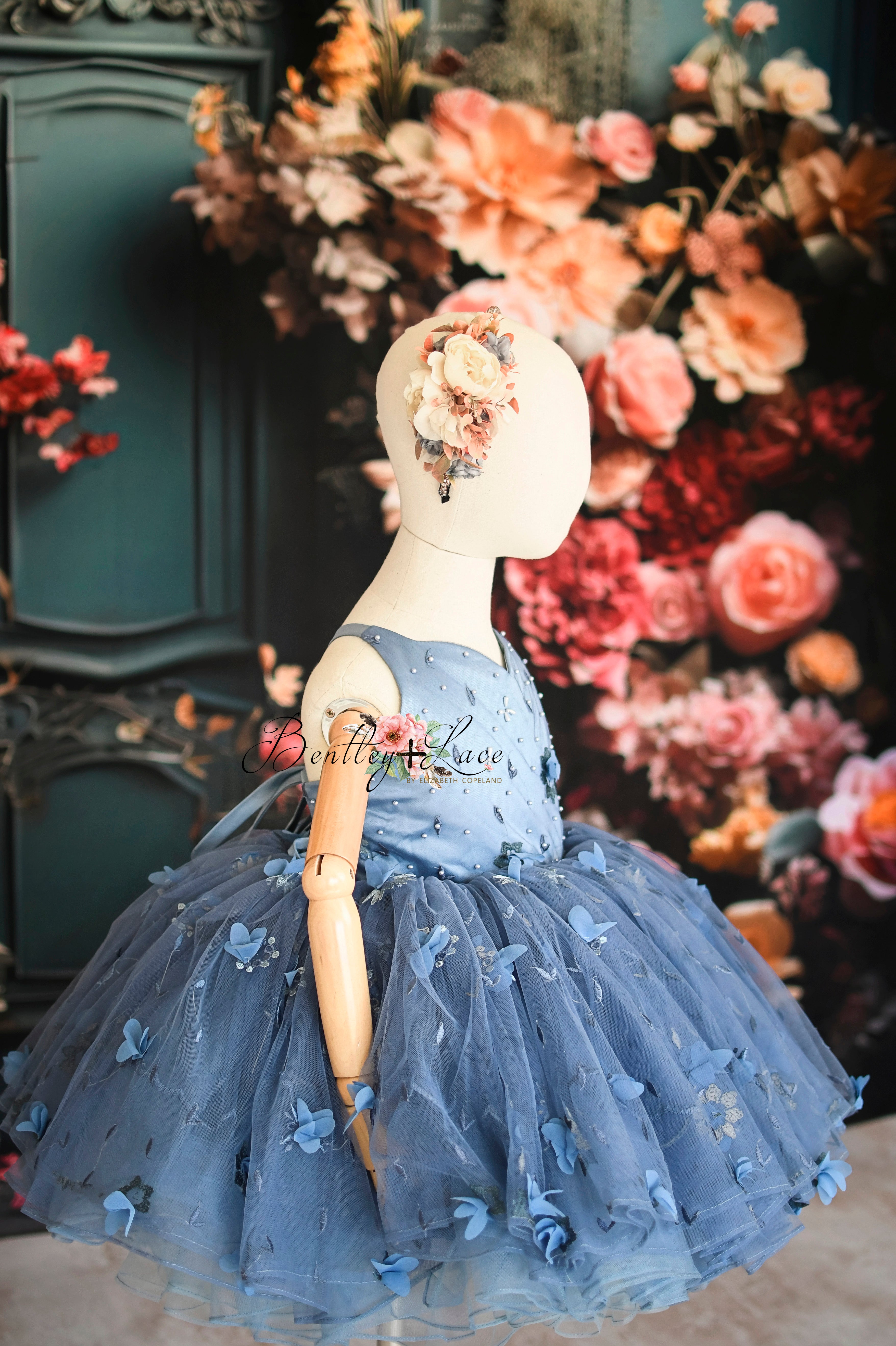 NEW. Charlee - blue-Petal Length Gown ( 4 Year - Petite 5 Year) up to 6 year