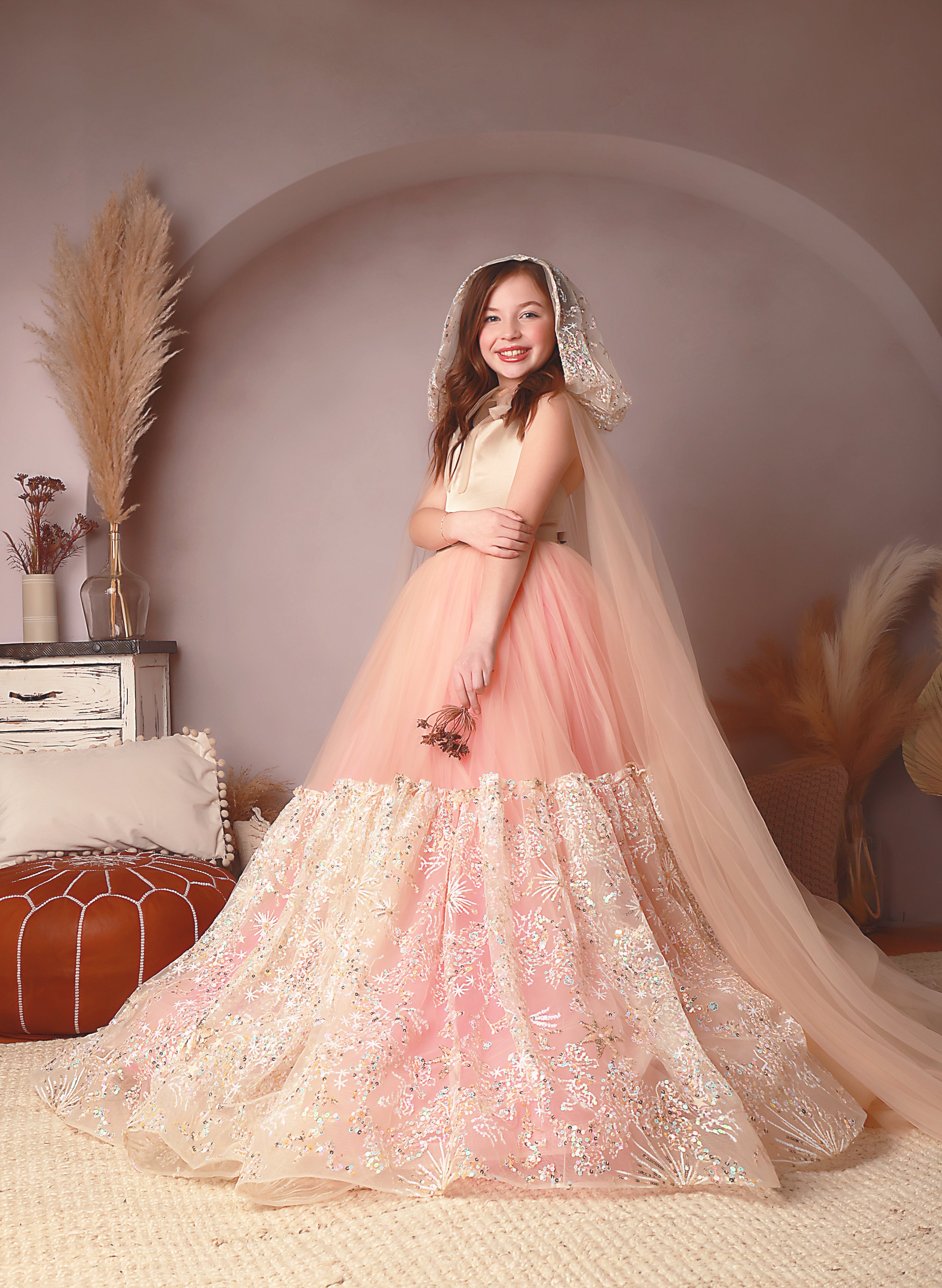 "Nassau" - Stars tulle Floor Length ( 8 Year - 9 Year)