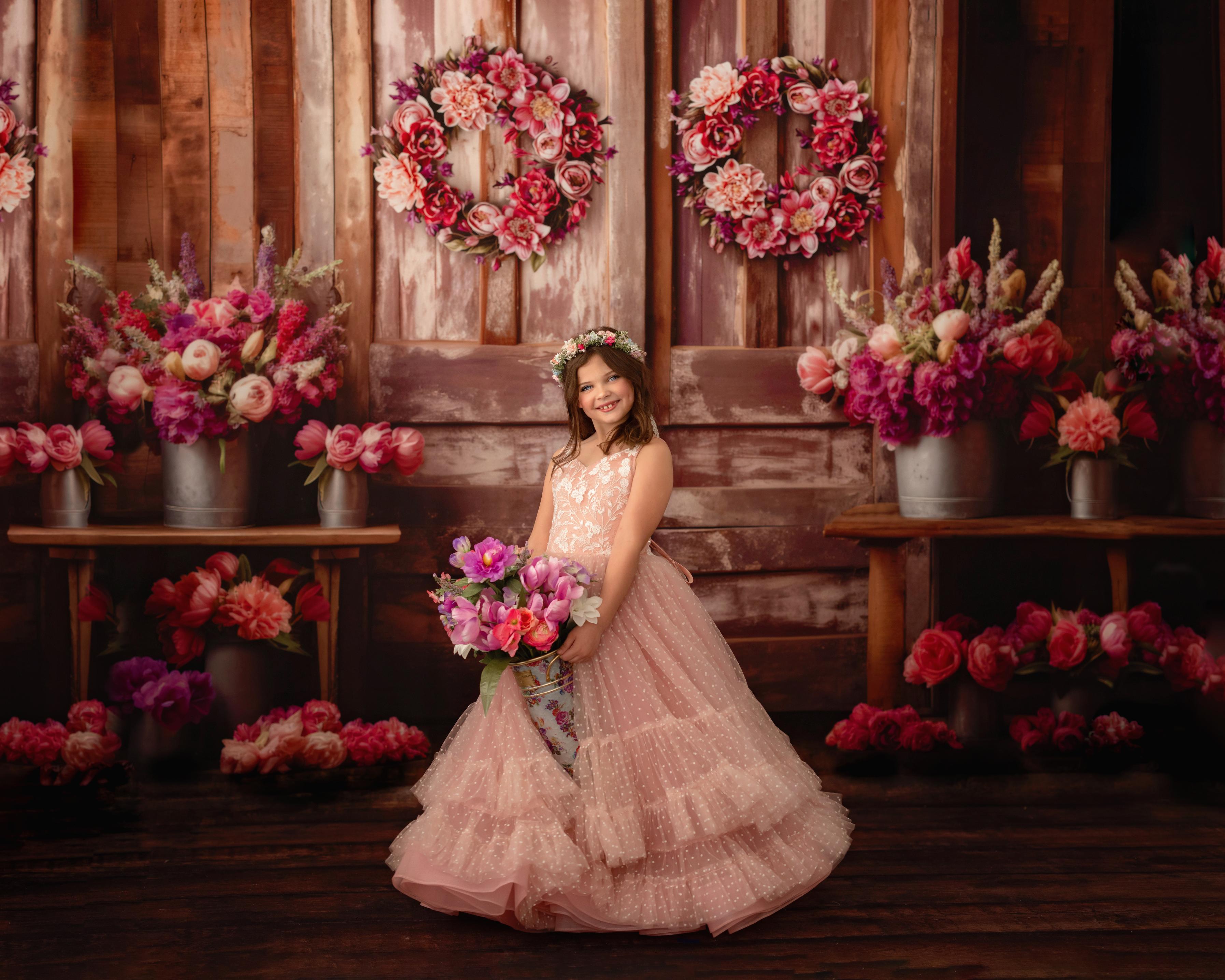 "Dentelle Rose" - Floor length gown ( 5 Year - Petite 7)