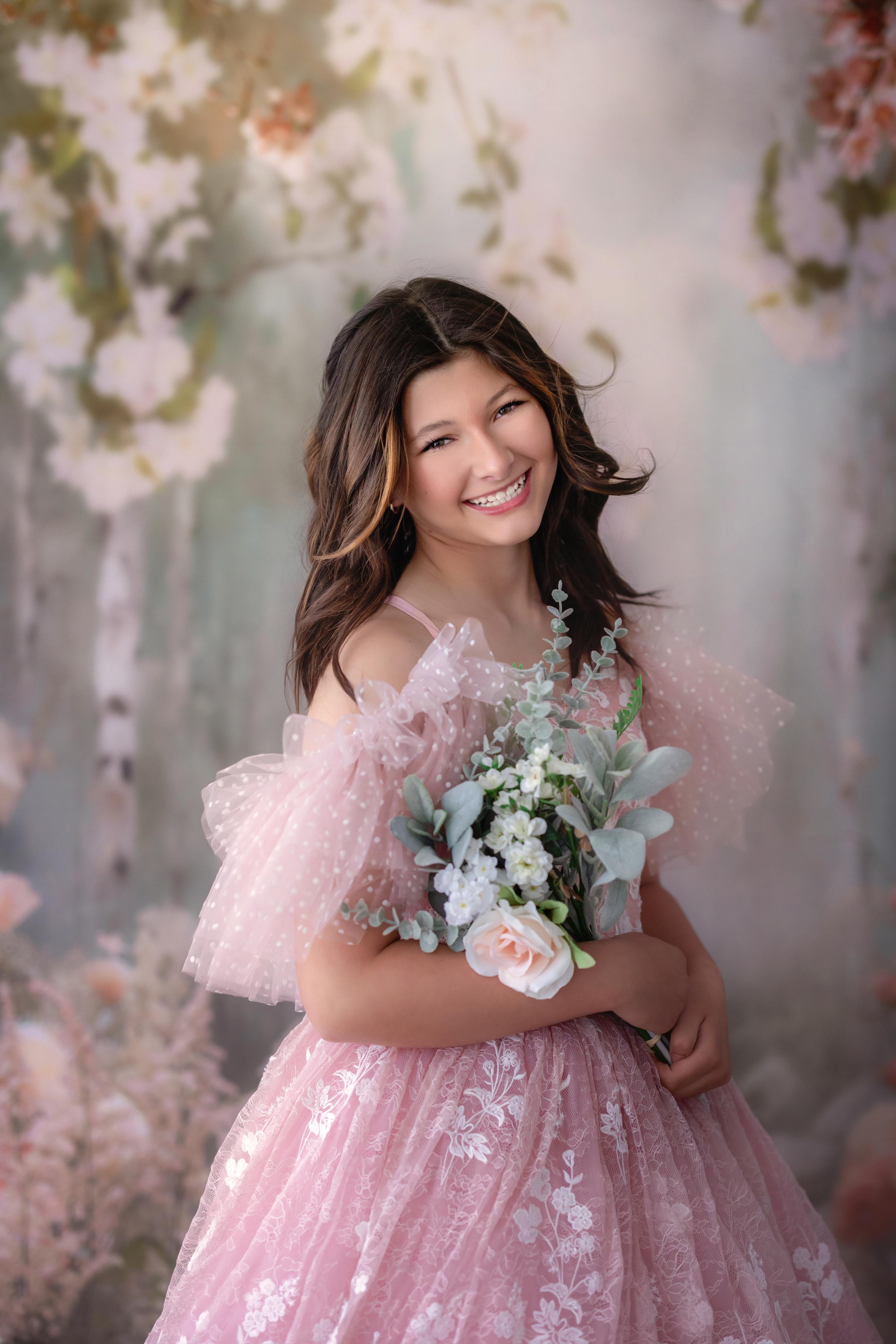 "Dentelle Rose" Floor-Length Dress | Editorial Couture Gown for Special Occasions