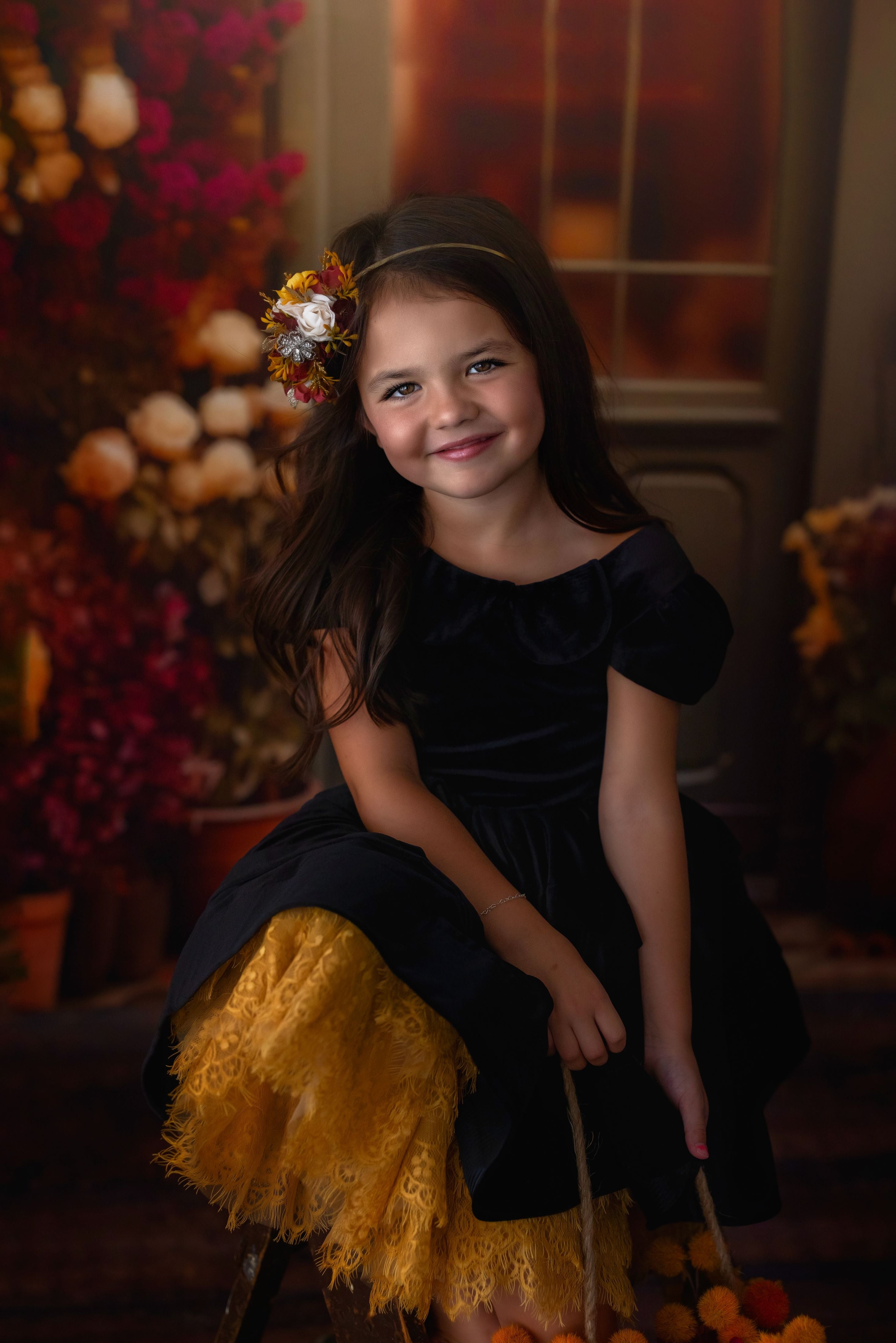 NEW Couture gown set "Sammy" - petal length dress + 3 short tulle lace skirts ( 5 Year - 7 Year)