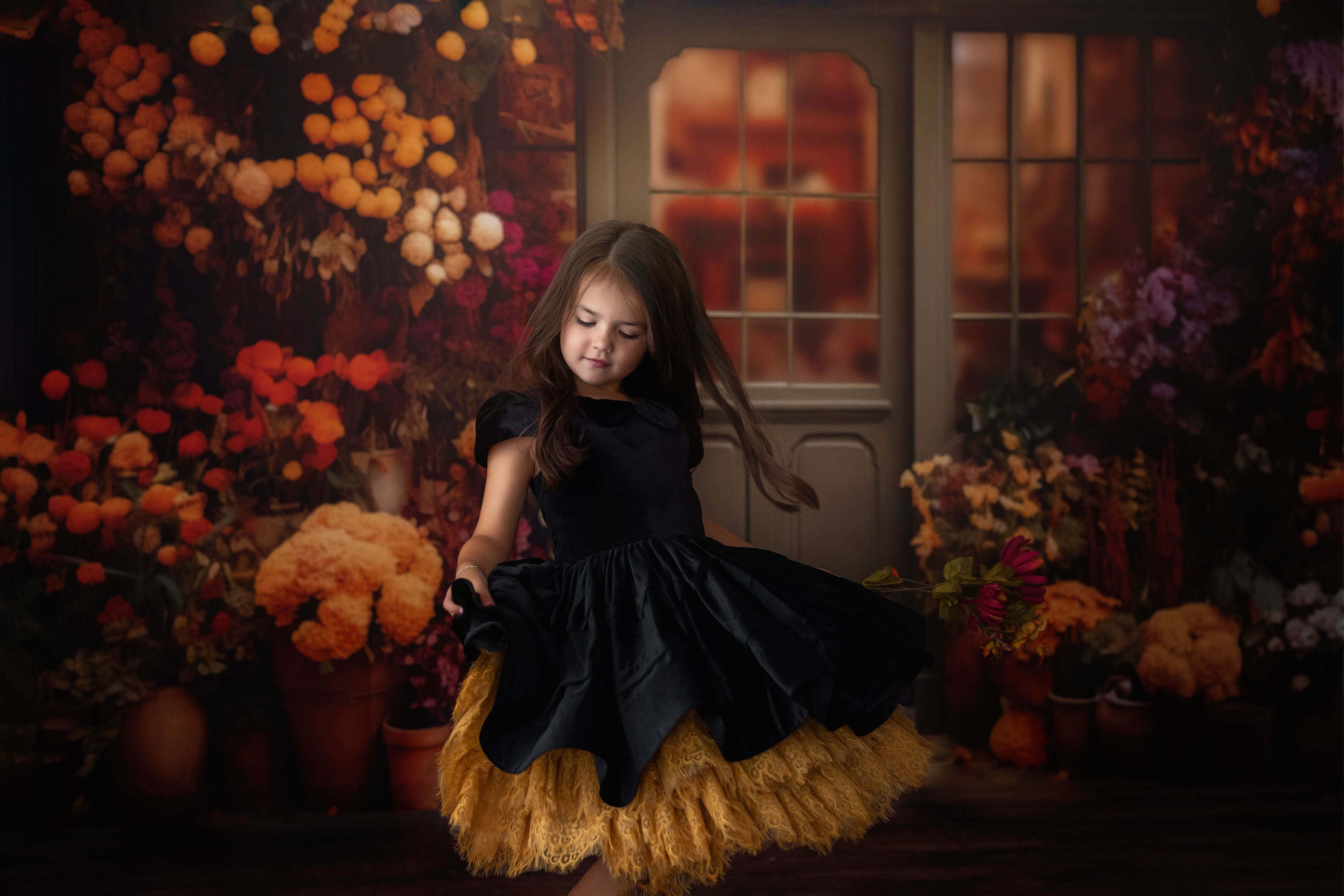 NEW Couture gown set "Sammy" - petal length dress + 3 short tulle lace skirts ( 5 Year - 7 Year)