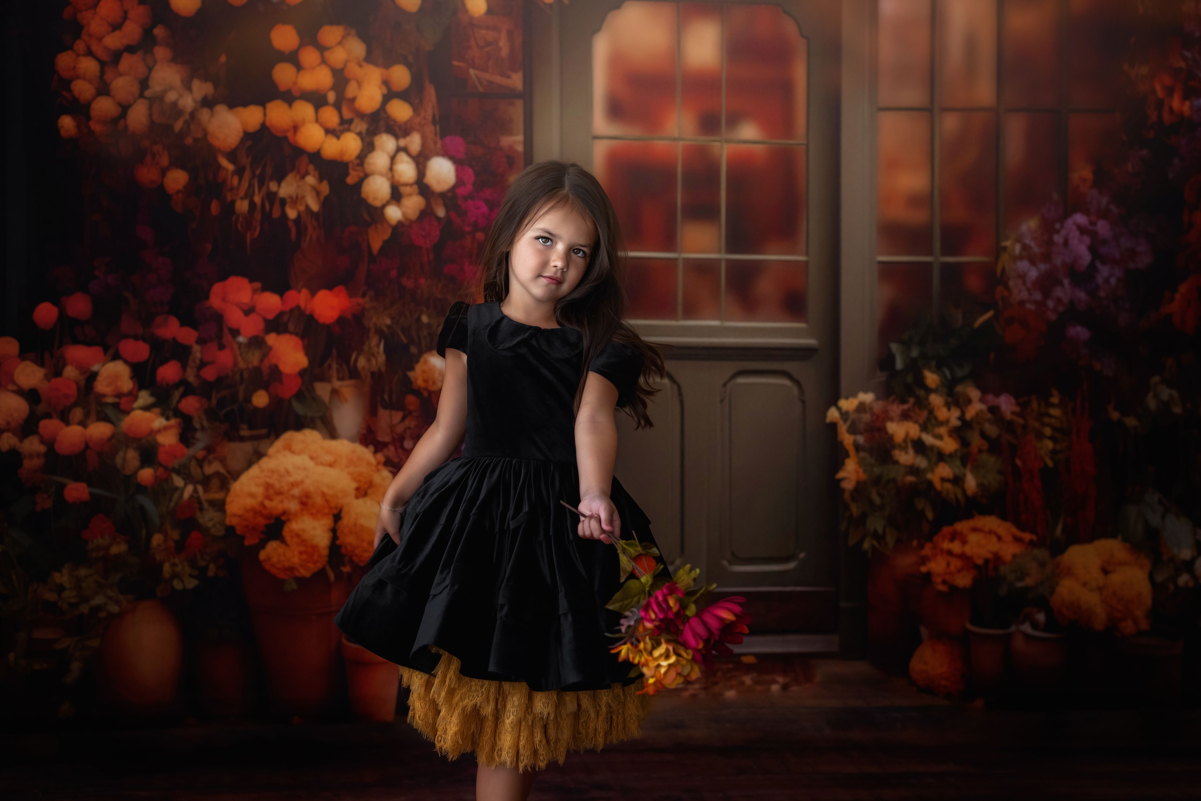 NEW Couture gown set "Sammy" - petal length dress + 3 short tulle lace skirts ( 5 Year - 7 Year)