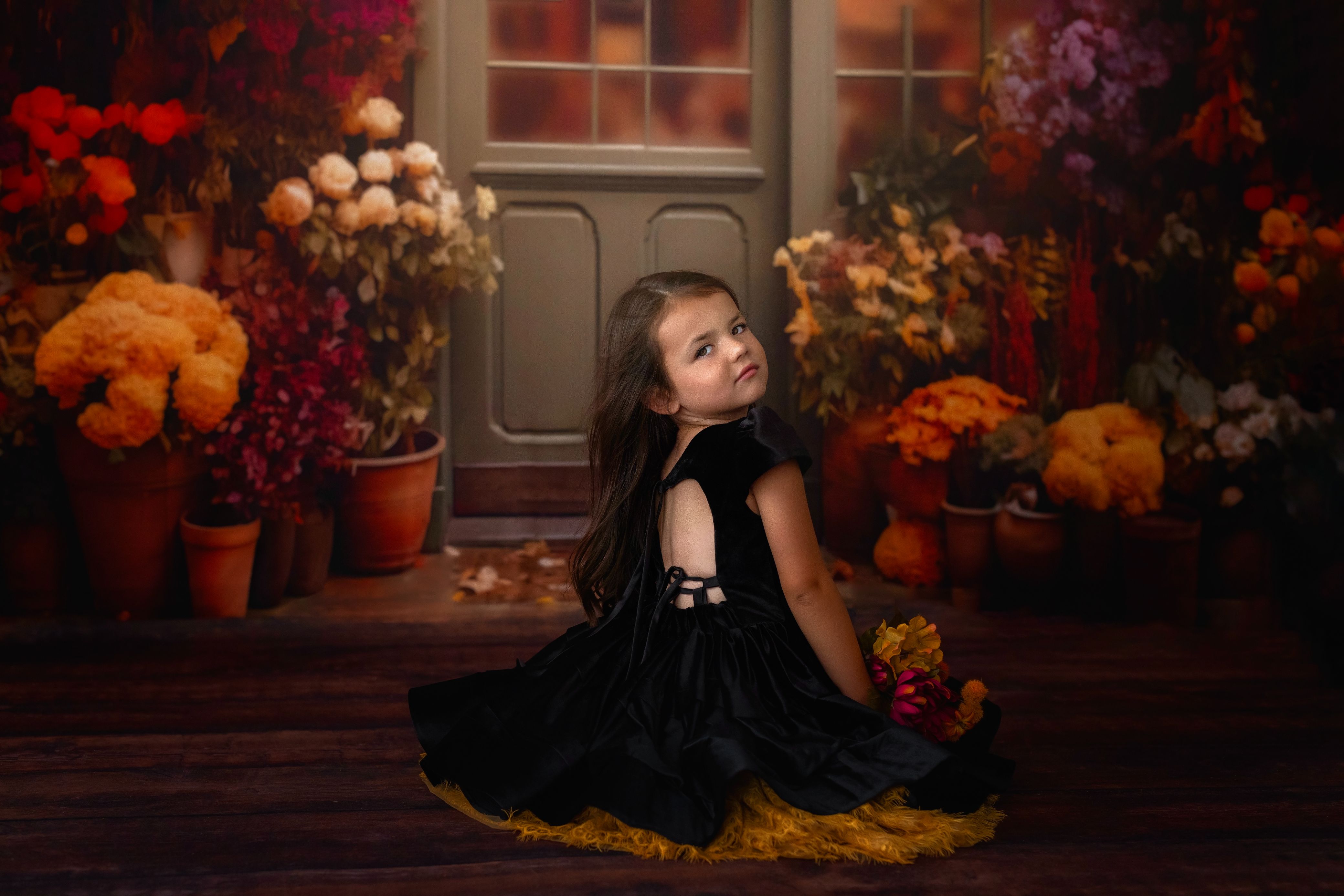 NEW Couture gown set "Sammy" - petal length dress + 3 short tulle lace skirts ( 5 Year - 7 Year)