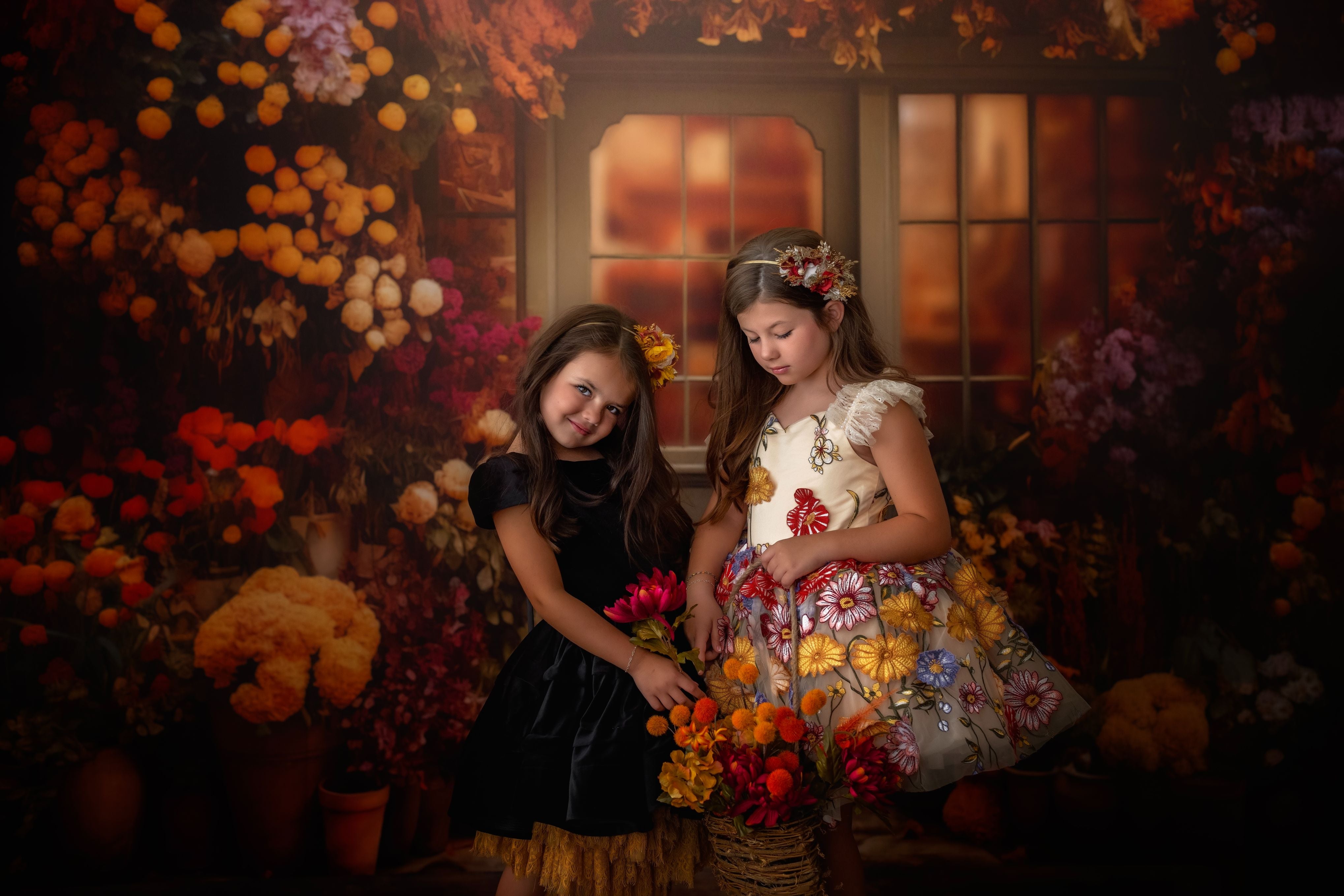 "Daisymae" in Champagne - Petal Short Length Dress ( 5 Year - Petite 6 Year)