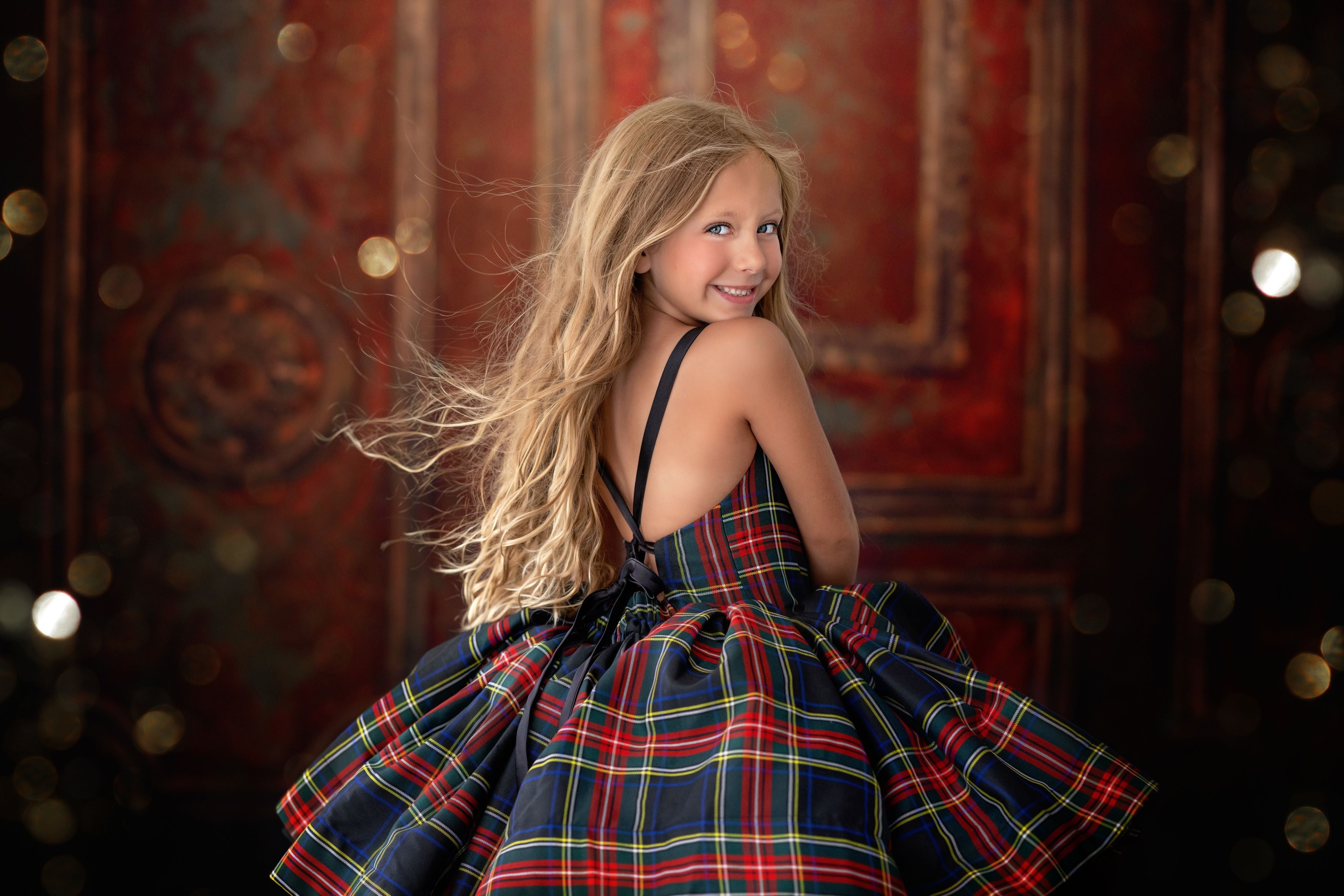 "Darling Plaid" - Pick color option. Editorial Dress, Couture Gown, Special Occasion Dress
