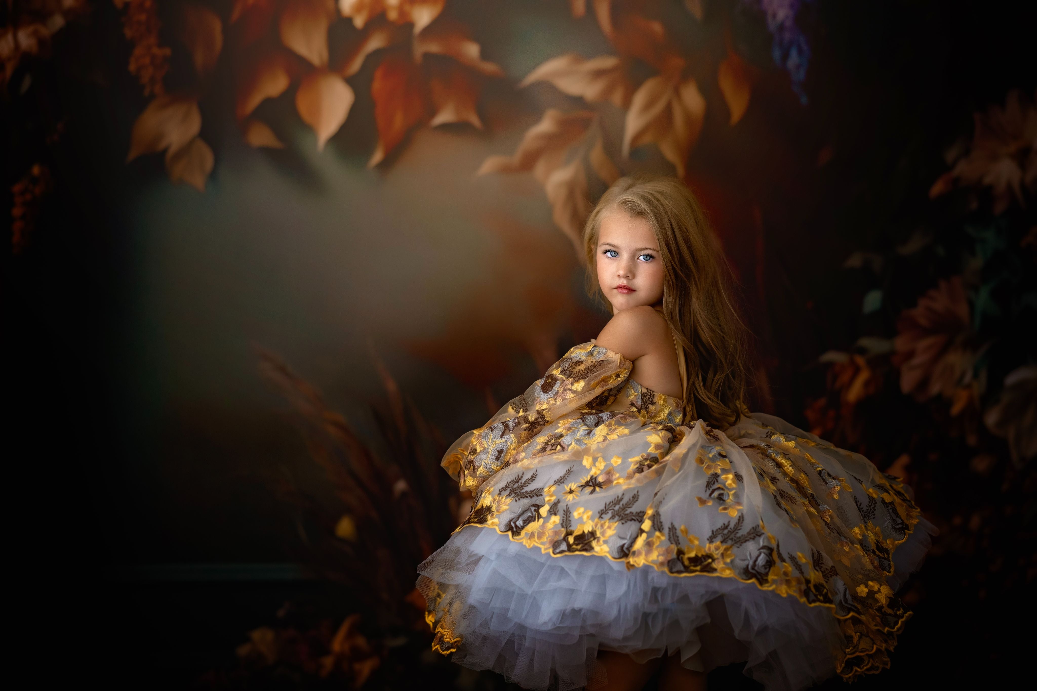 "Thistle" Detachable Sleeves Petal Length Dress ( 6 Year - Petite 7 Year)