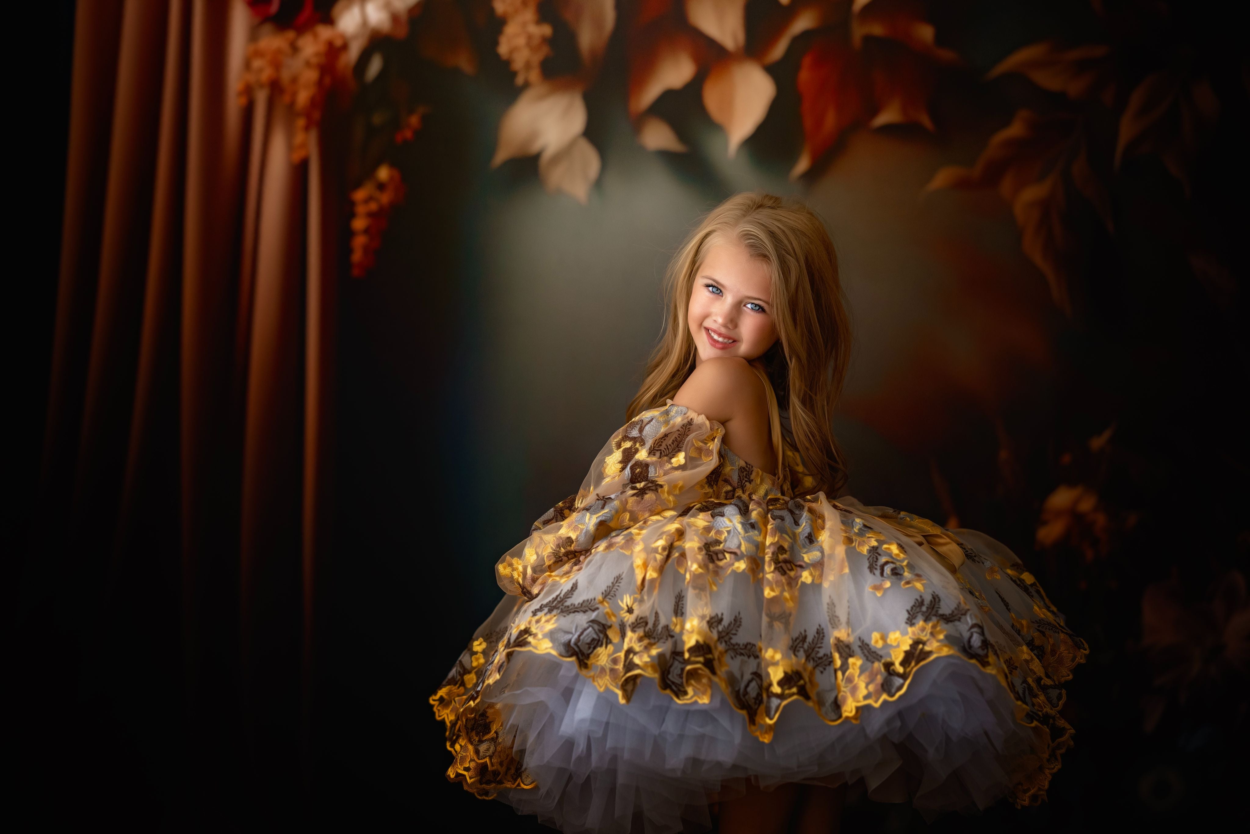"Thistle" Detachable Sleeves Petal Length Dress ( 6 Year - Petite 7 Year)