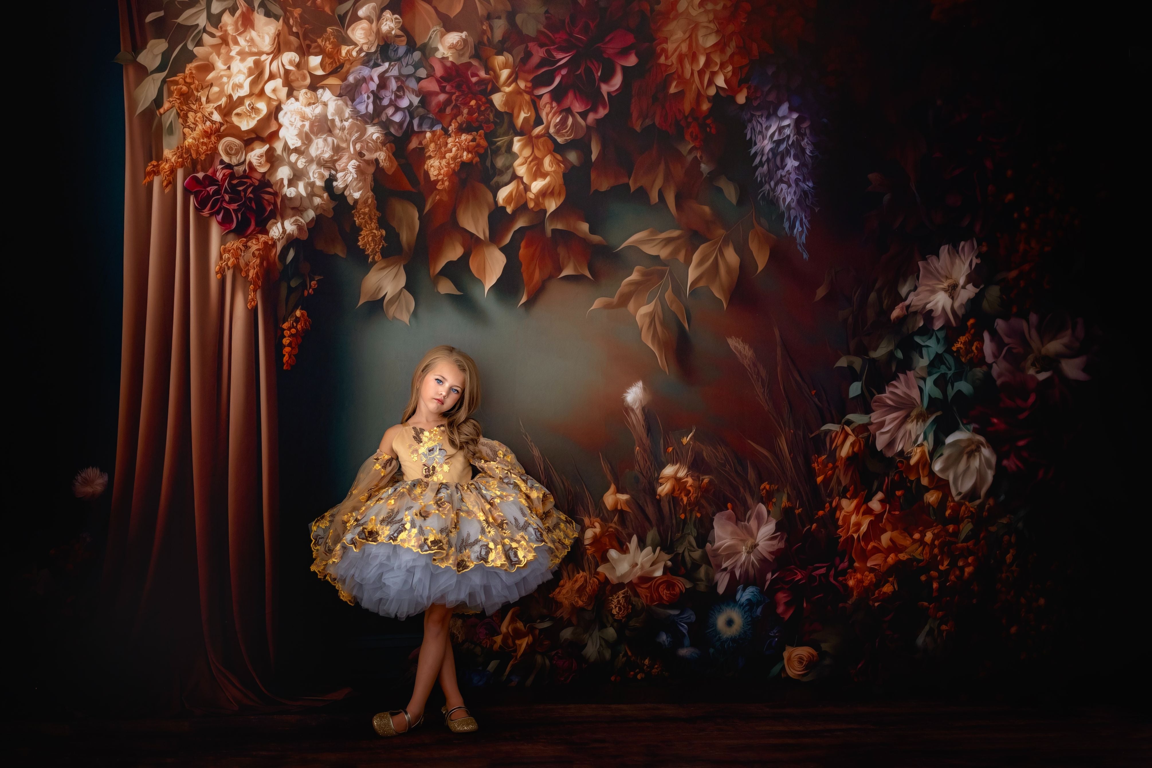 "Thistle" Detachable Sleeves Petal Length Dress ( 6 Year - Petite 7 Year)