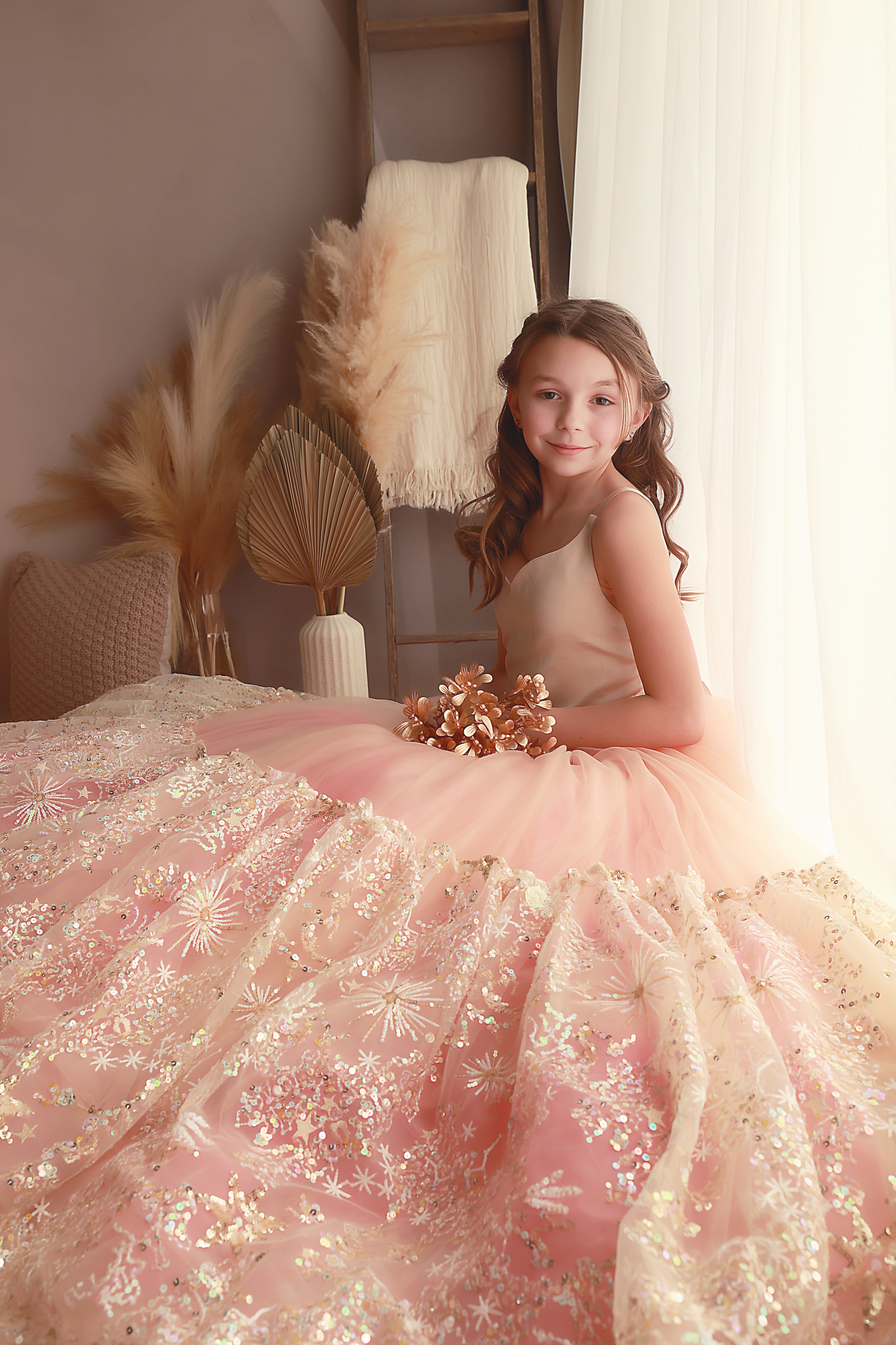 "Nassau" - Stars tulle Floor Length ( 8 Year - 9 Year)