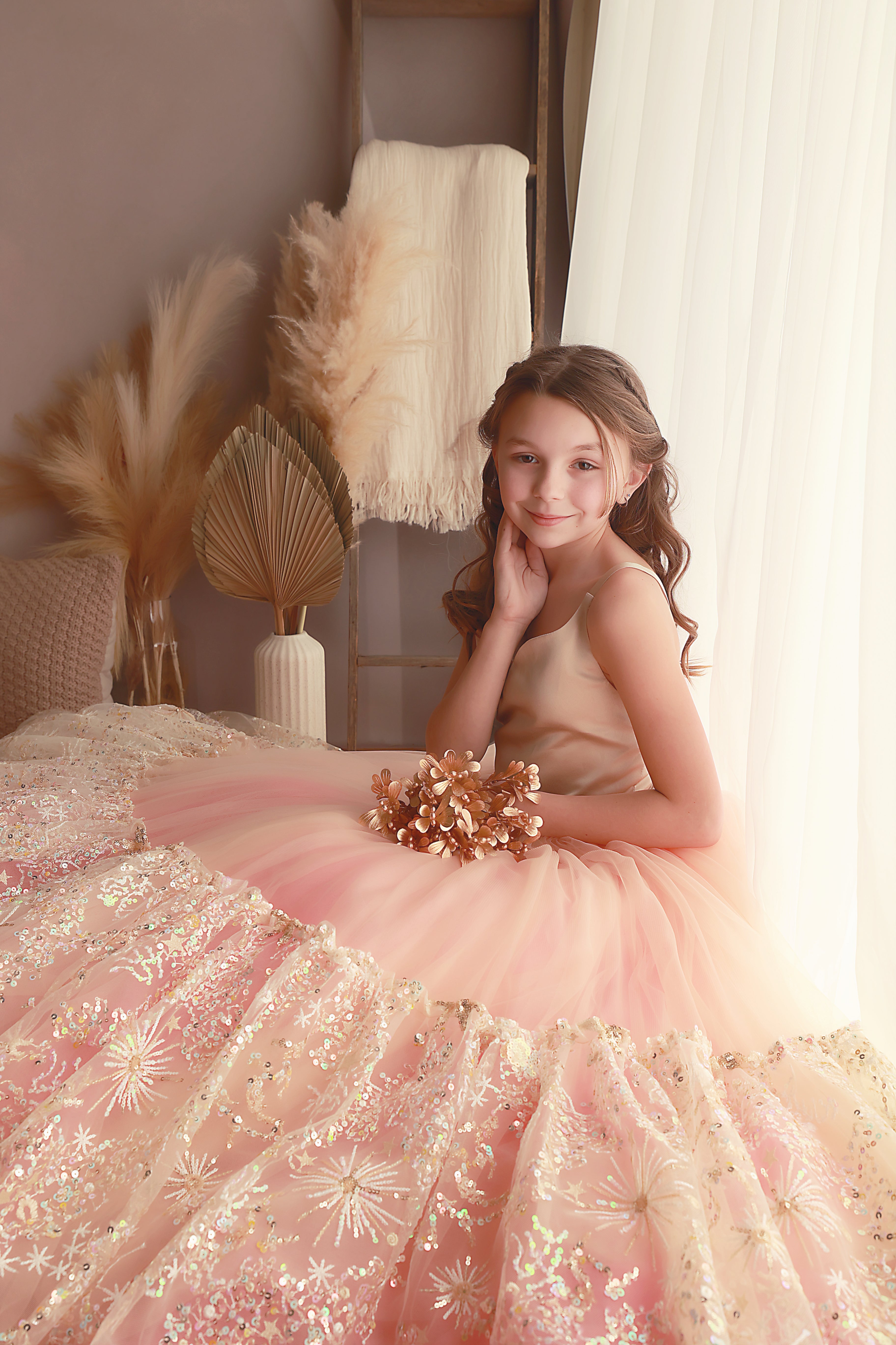"Nassau" - Stars tulle Floor Length ( 8 Year - 9 Year)