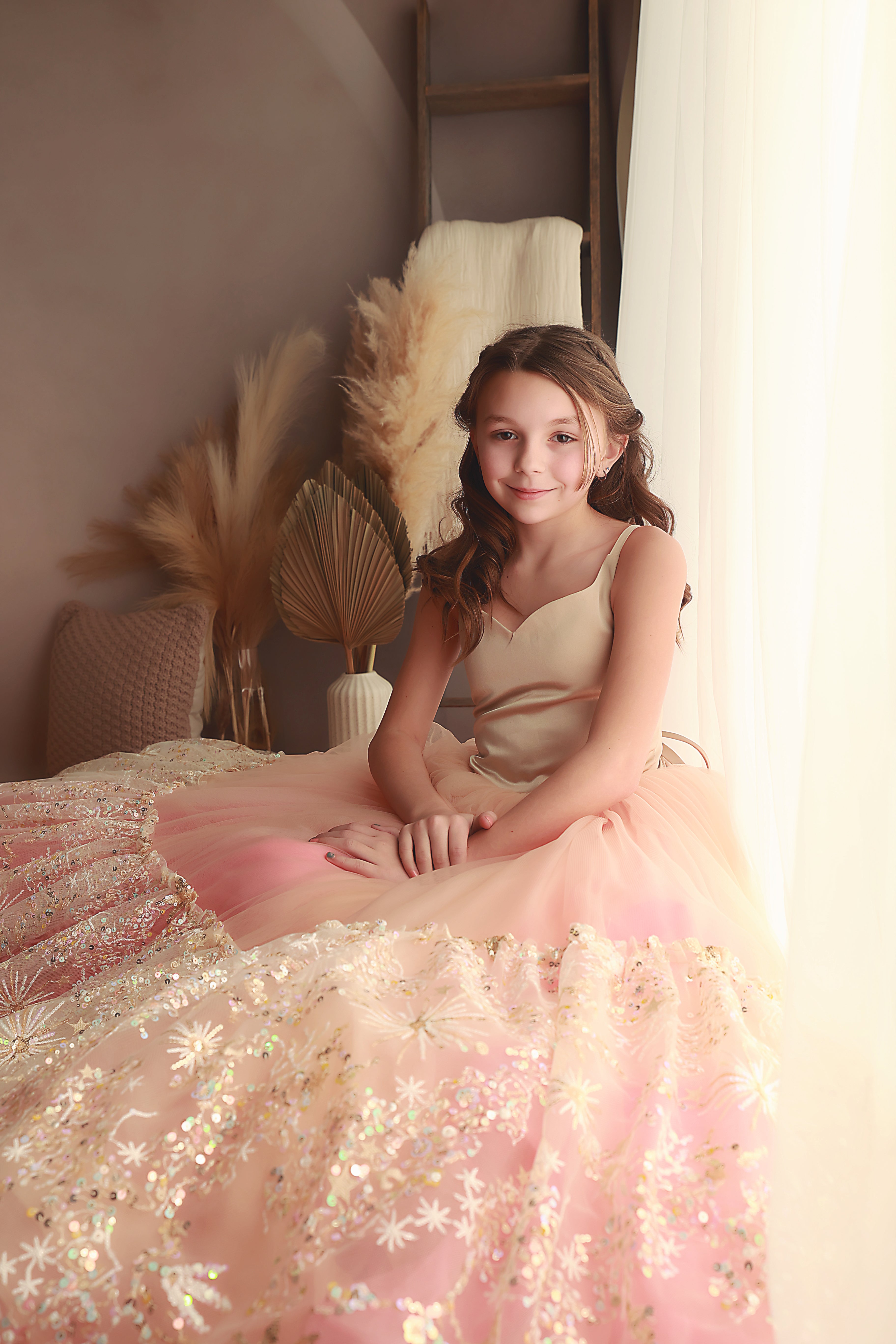 "Nassau" - Stars tulle Floor Length ( 8 Year - 9 Year)