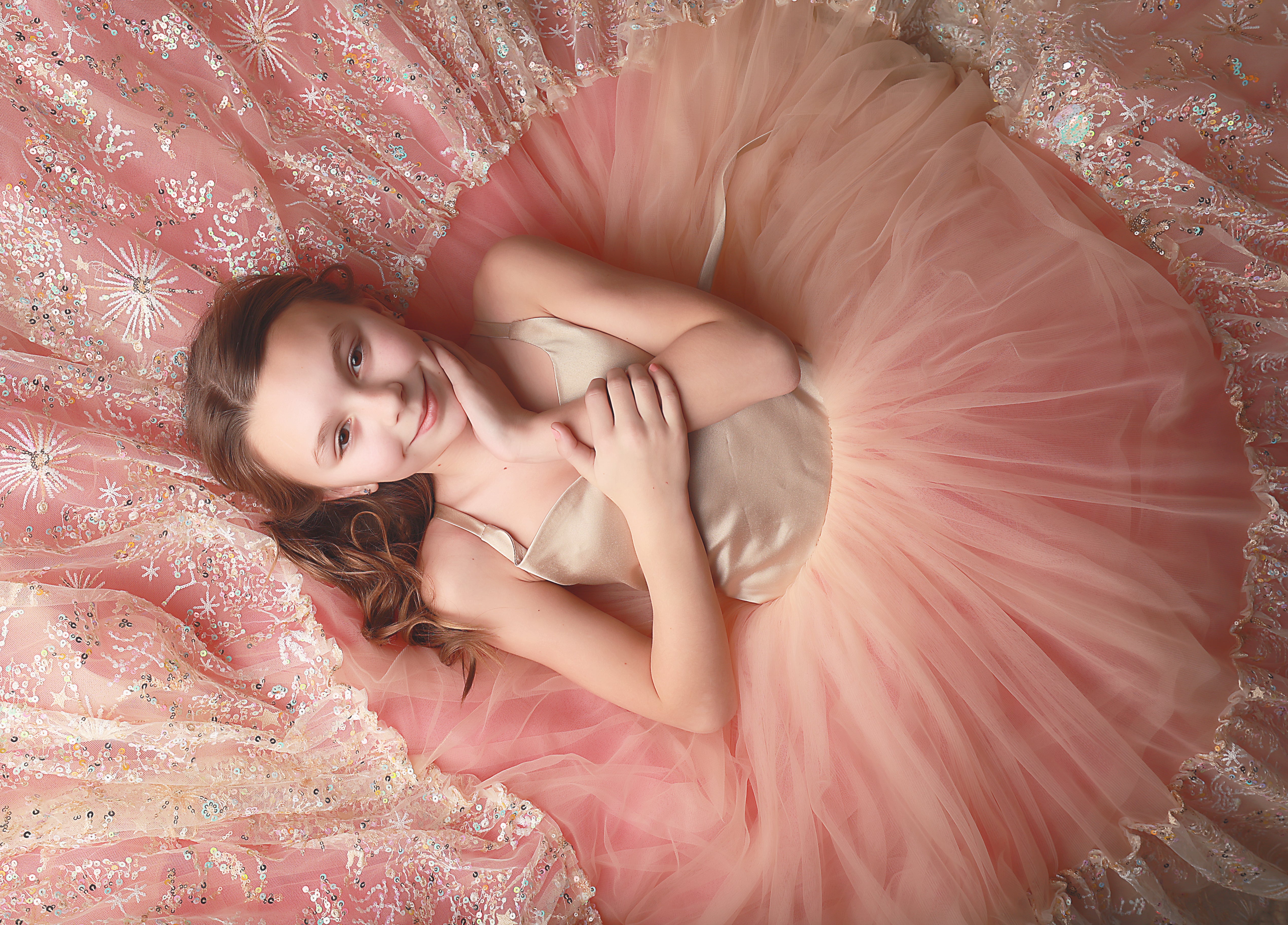 "Nassau" - Stars tulle Floor Length ( 8 Year - 9 Year)