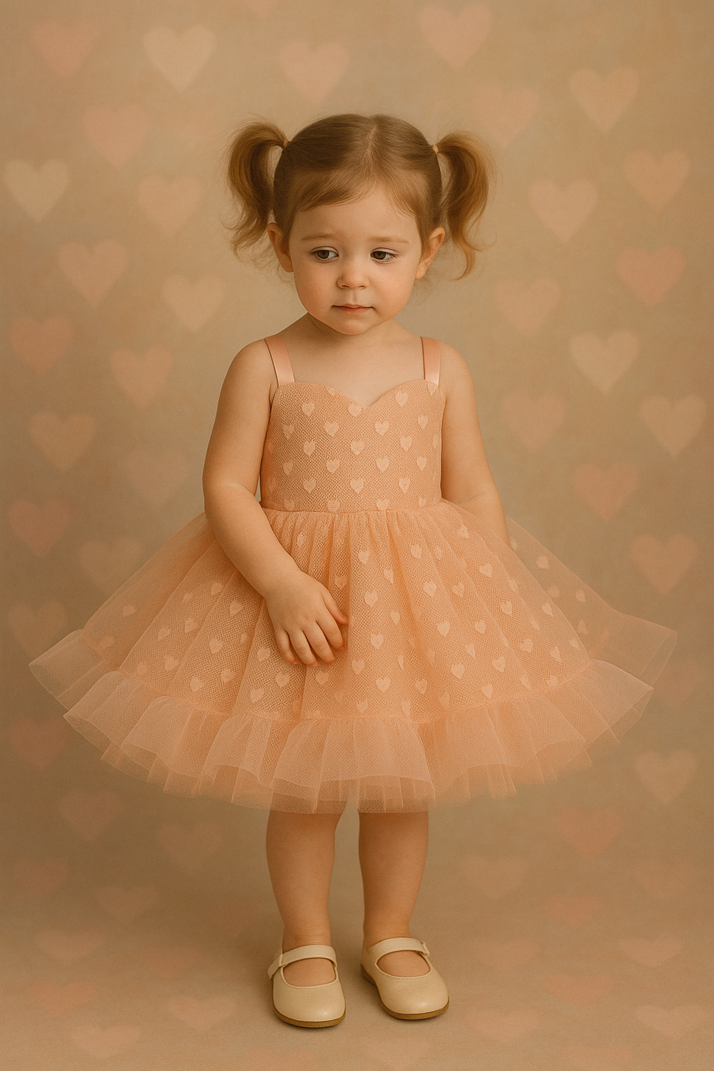 REMNANT Peachy pink HEARTS