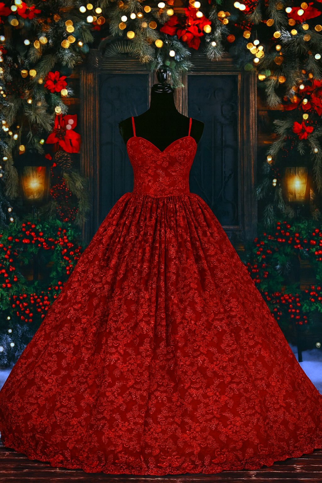 "Addison" Red Floor Length Gown (6 Year - 8 Year)