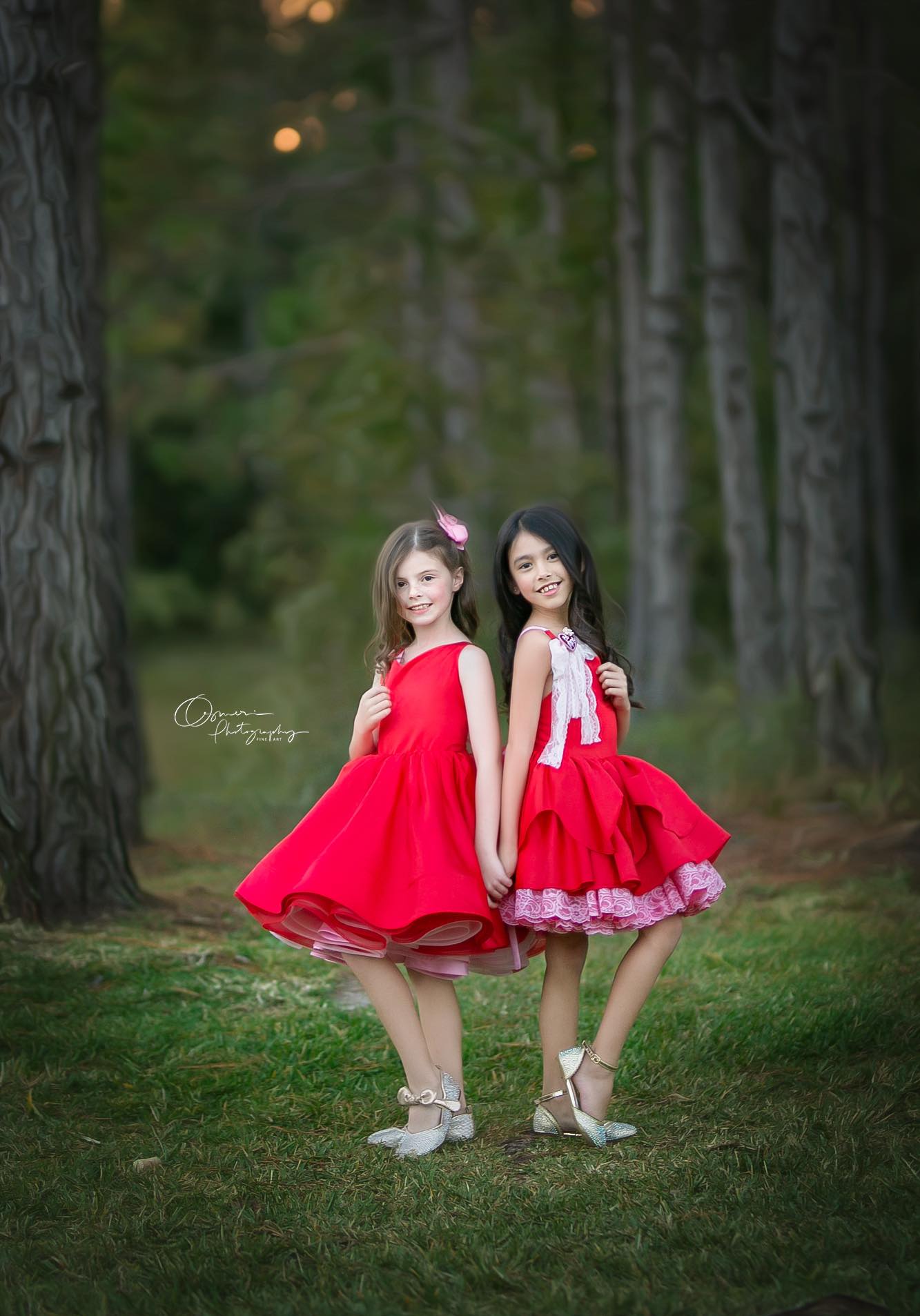 "Love Struck " Couture Rental Dress Box Set - 2 dresses + Color block cape Dress 1 (8 Year - 9 Year up to a petite 10 year) Dress 2