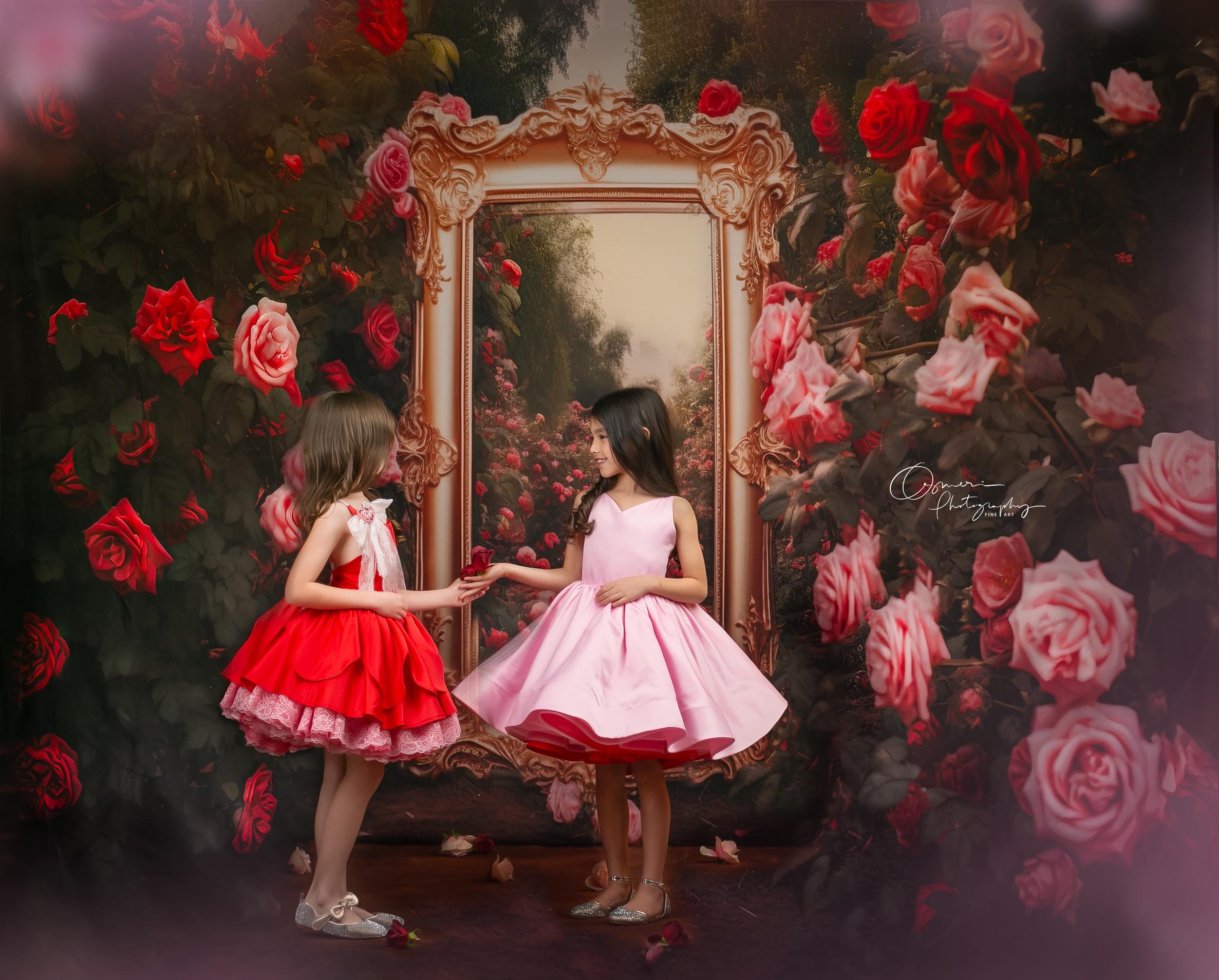 "Love Struck " Couture Rental Dress Box Set - 2 dresses + Color block cape Dress 1 (8 Year - 9 Year up to a petite 10 year) Dress 2