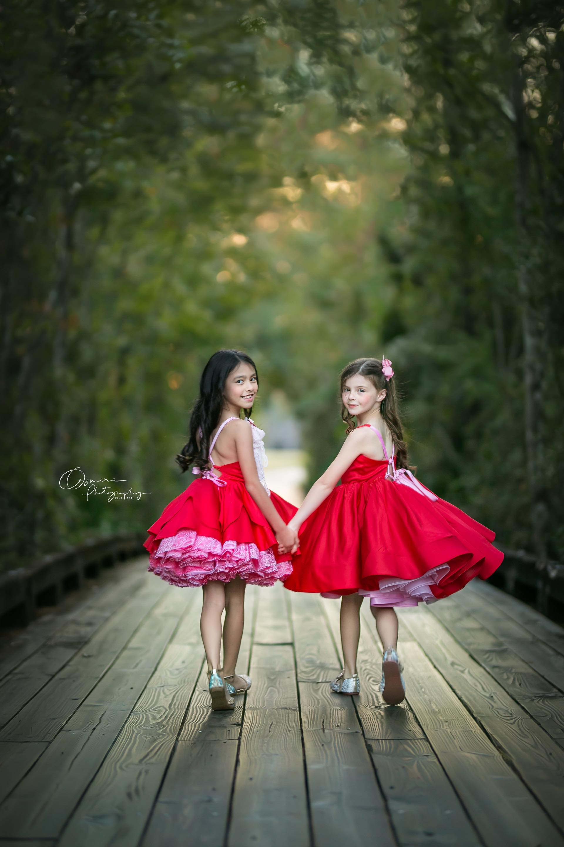 "Love Struck " Couture Rental Dress Box Set - 2 dresses + Color block cape Dress 1 (8 Year - 9 Year up to a petite 10 year) Dress 2