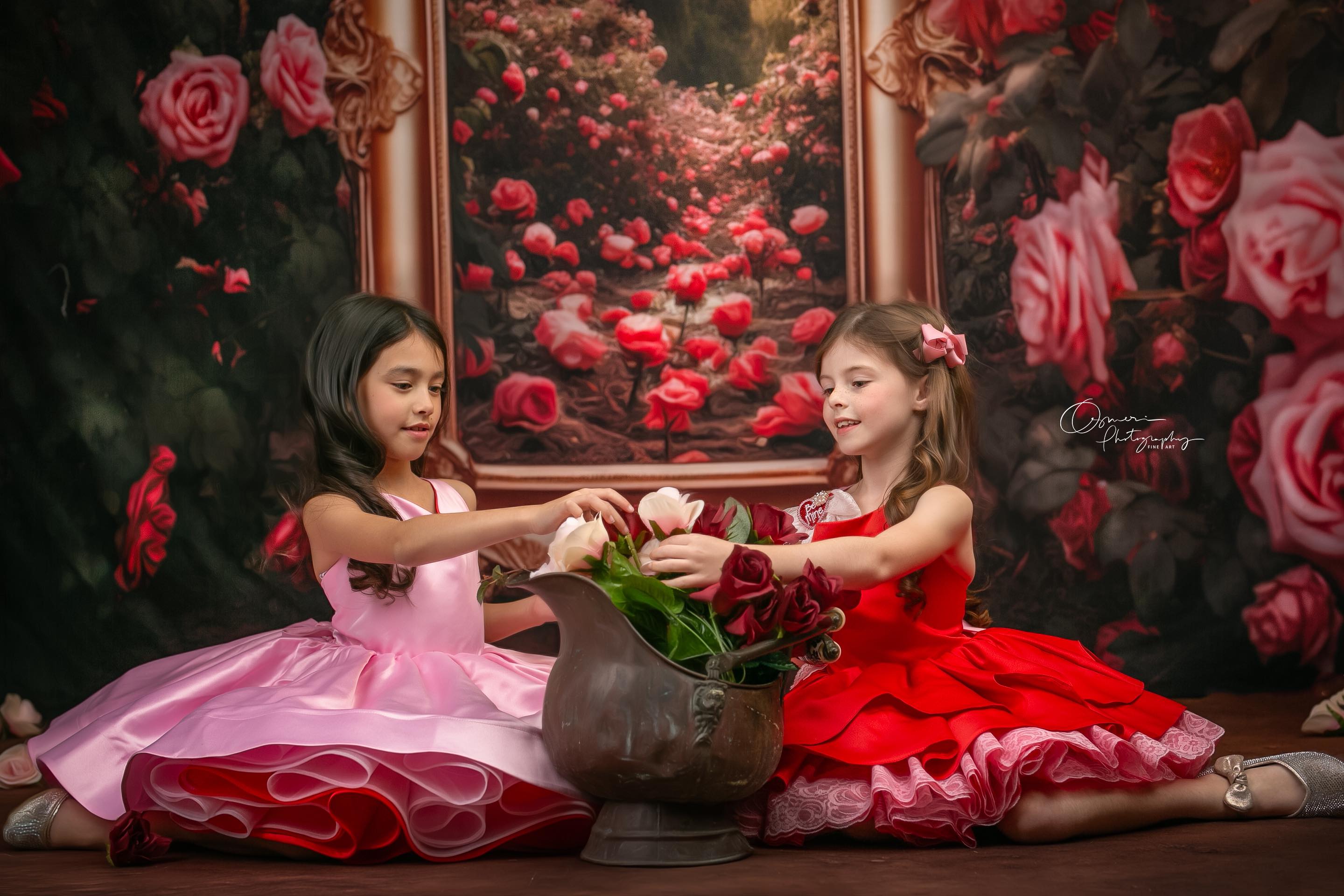 "Love Struck " Couture Rental Dress Box Set - 2 dresses + Color block cape Dress 1 (8 Year - 9 Year up to a petite 10 year) Dress 2