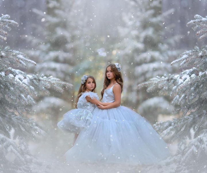 "Frenchie" - Silver Bud- Floor Length ( 7 Year - Petite 9 Year)