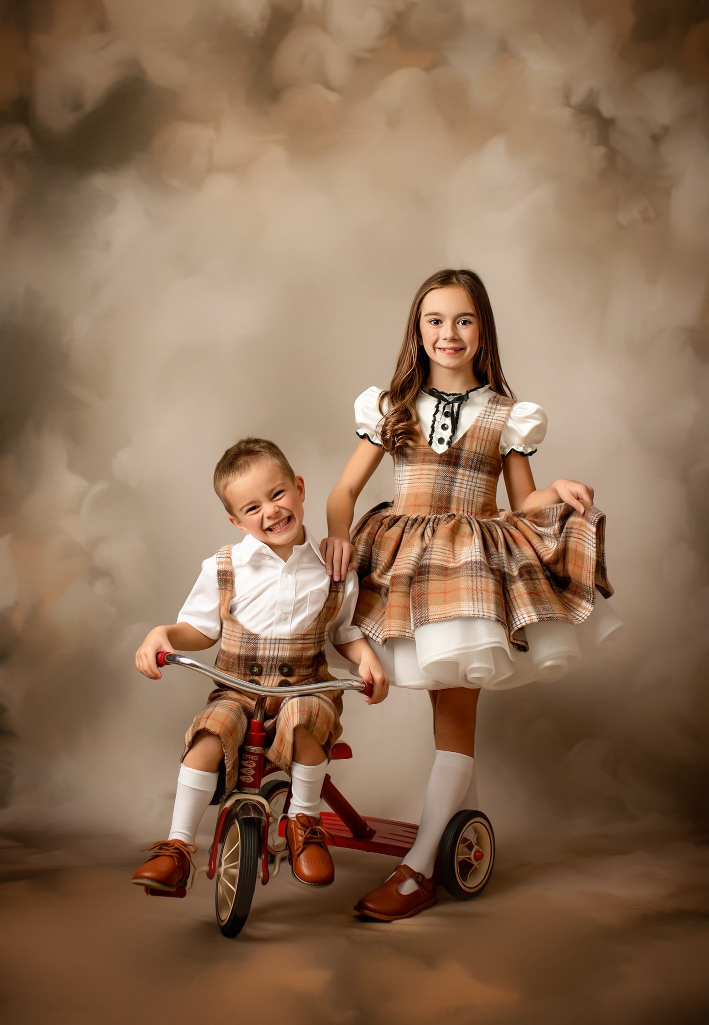 REMNANT RED PLAID can be made as a dress or suspender boys vintage shorts