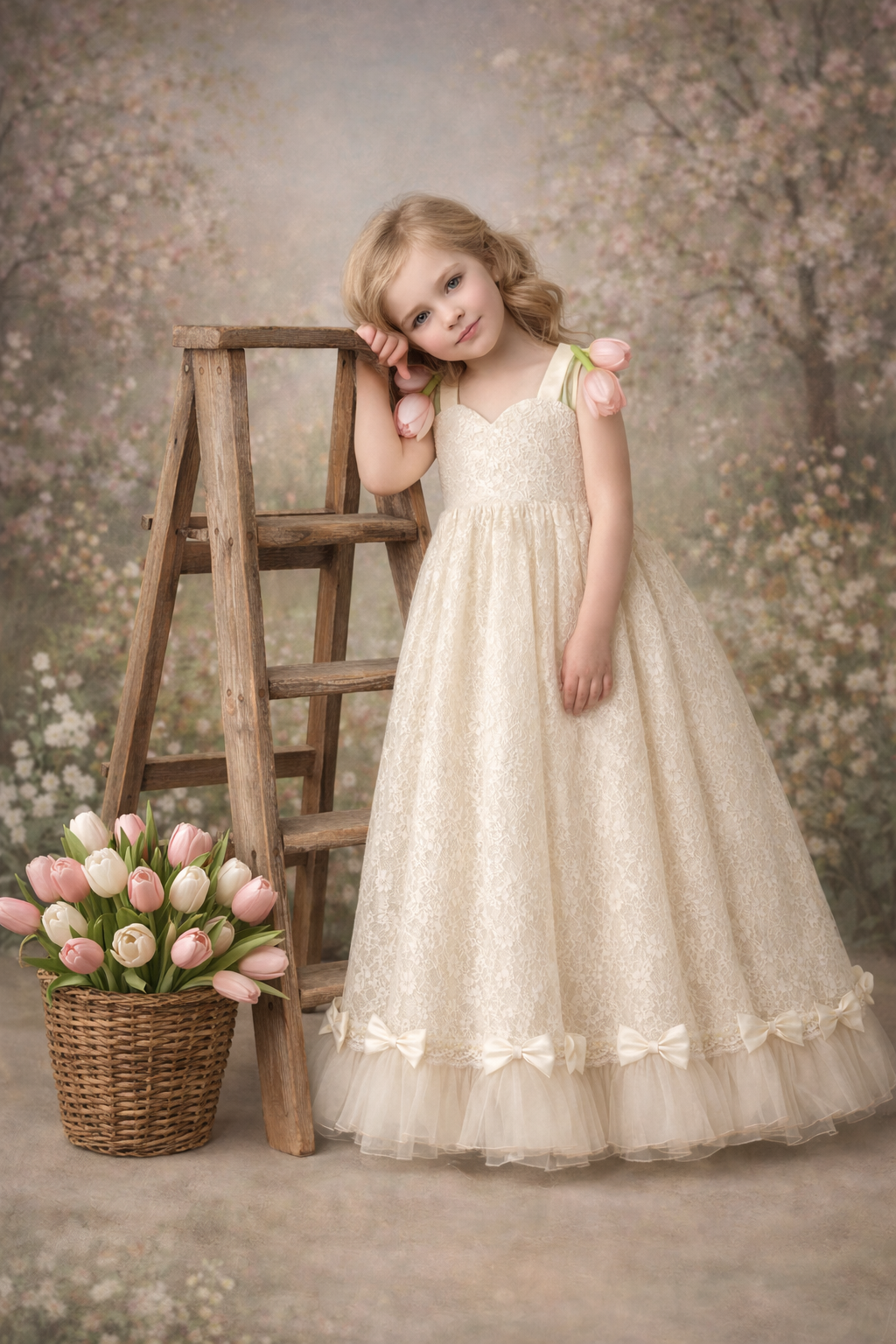 "Elouise Garden" Heirloom Floor Long Dress Photography & Special Occasions)