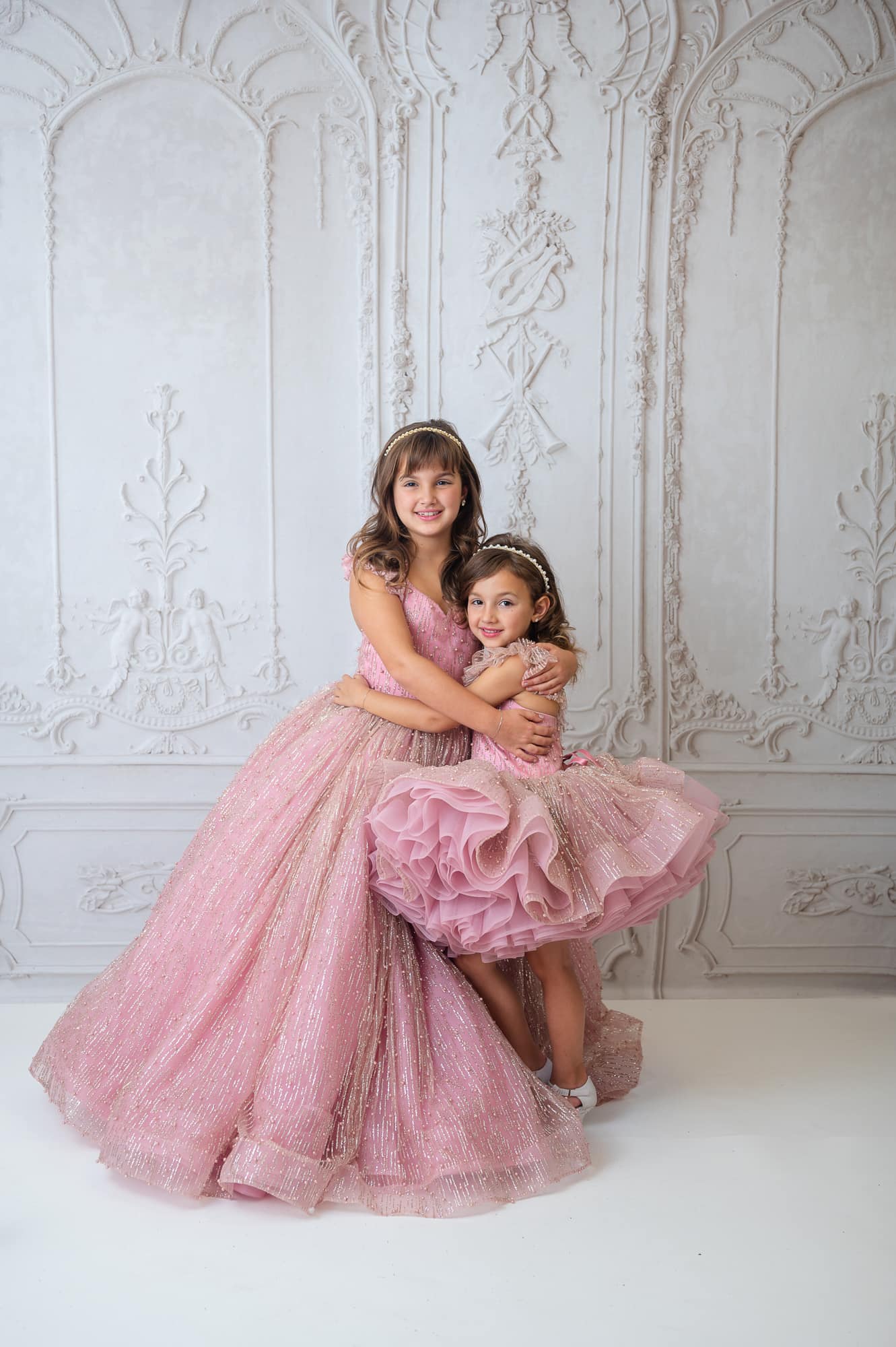 Custom Stassi Gown – Soft Rose Gold Shimmer and Hand-Sewn Pearls