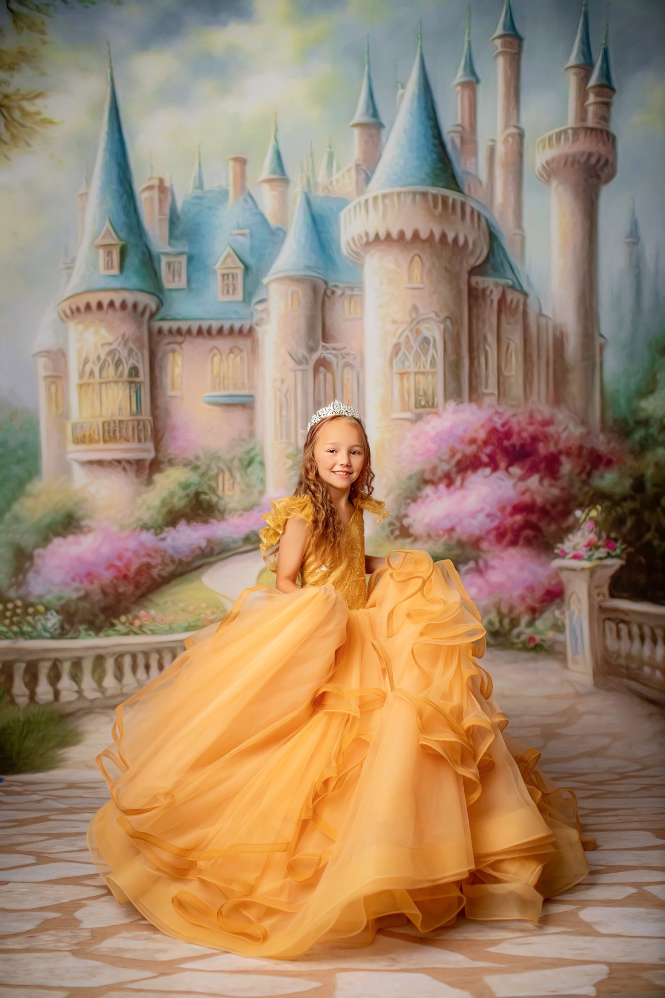 Custom girls princess inspired couture gowns