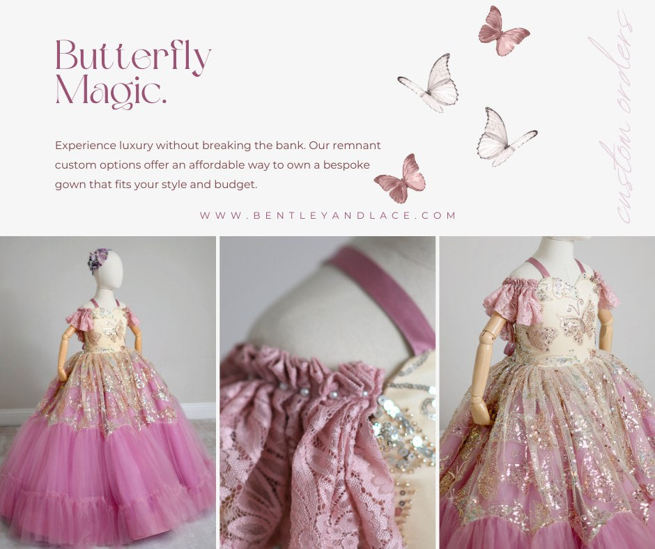 REMNANT NUDE SEQUIN BUTTERFLY