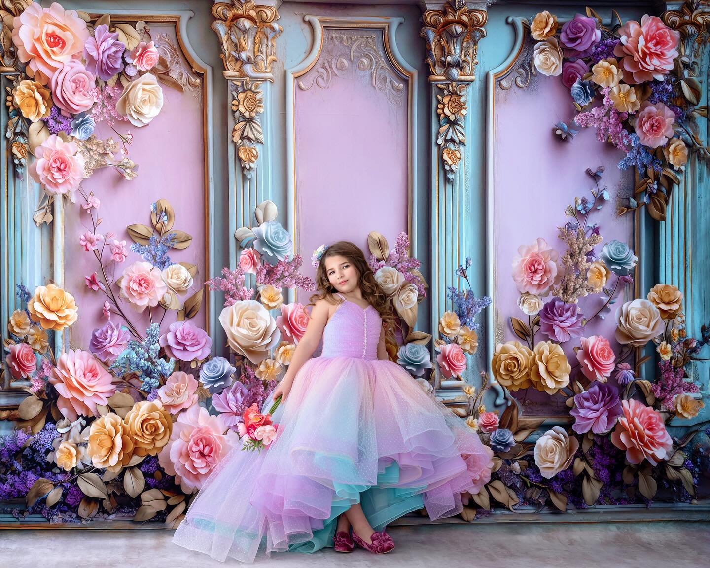 "Ombre Lilac Dream" High Low Length Dress (7 Year-Petite 8 Year)