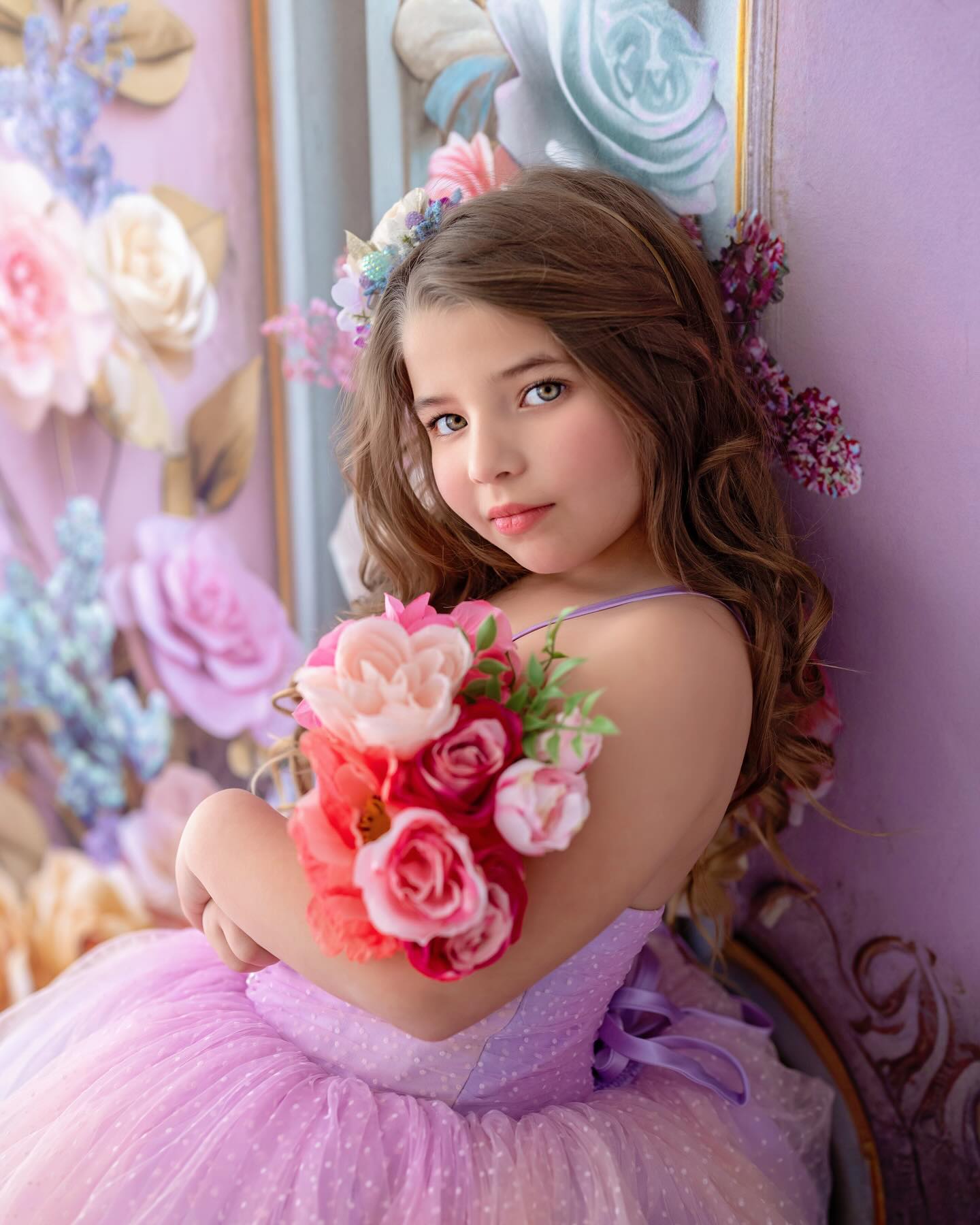 "Ombre Lilac Dream" High Low Length Dress (7 Year-Petite 8 Year)