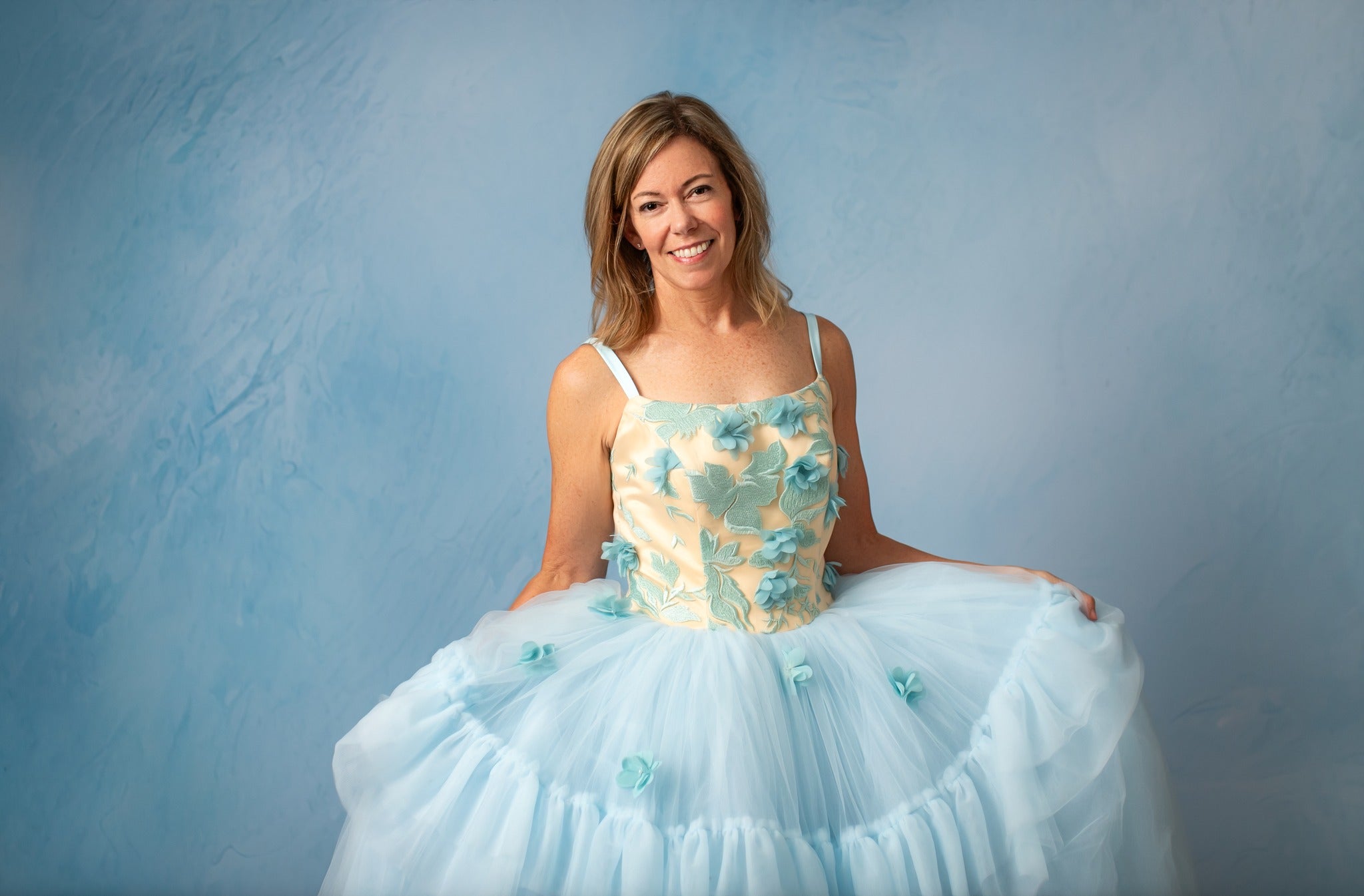 beautiful blue backdrop from fancy fabric props