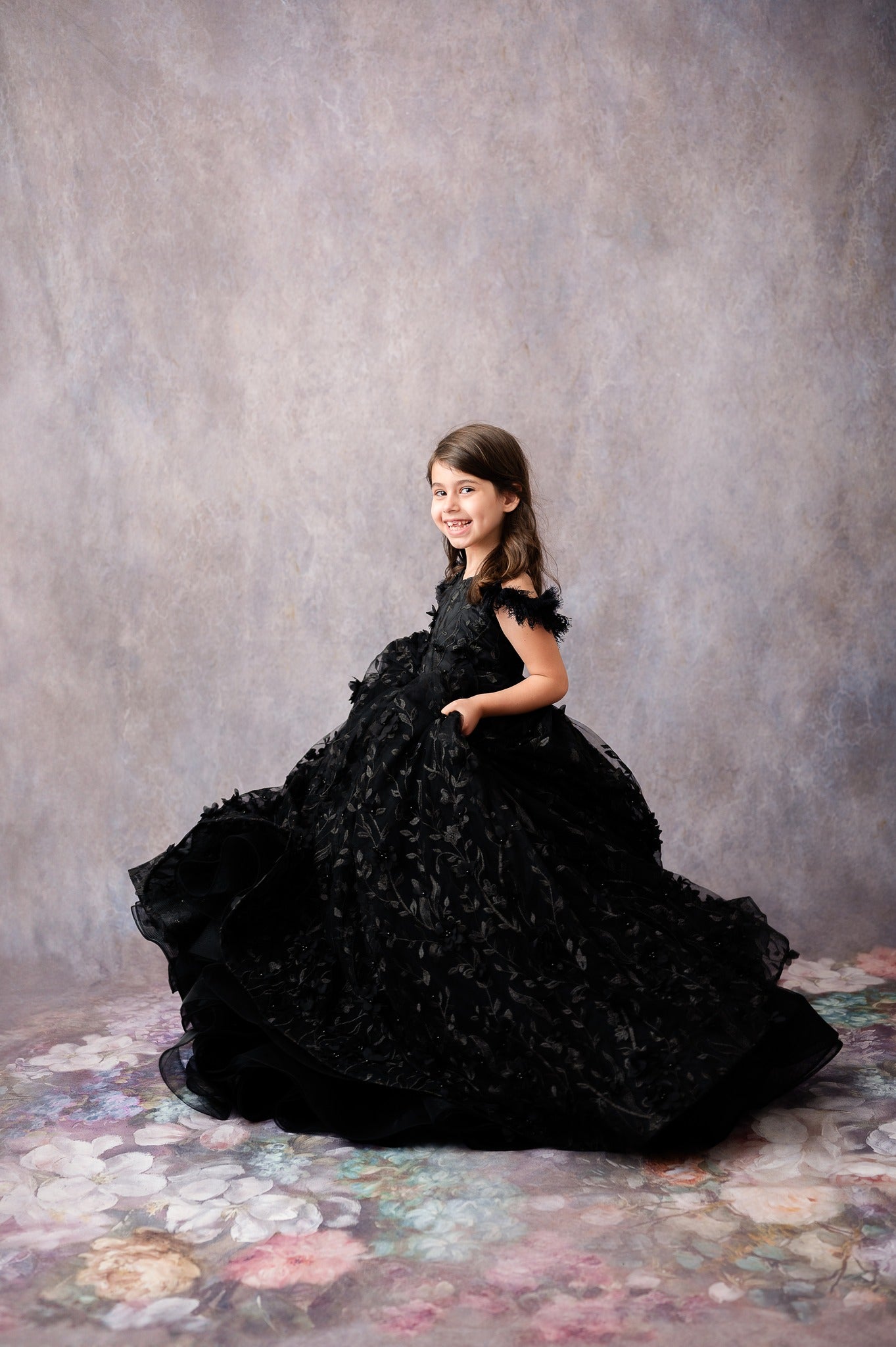 little black dress - girl wearing a custom couture gown