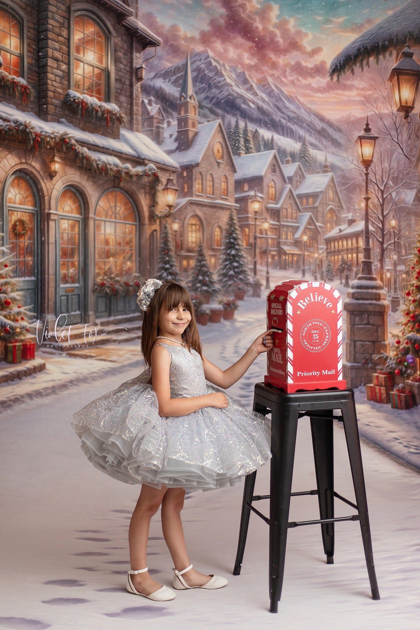 "Tinsel" Petal Length Dress + detachable sleeves(5 Year-Petite 6 Year)