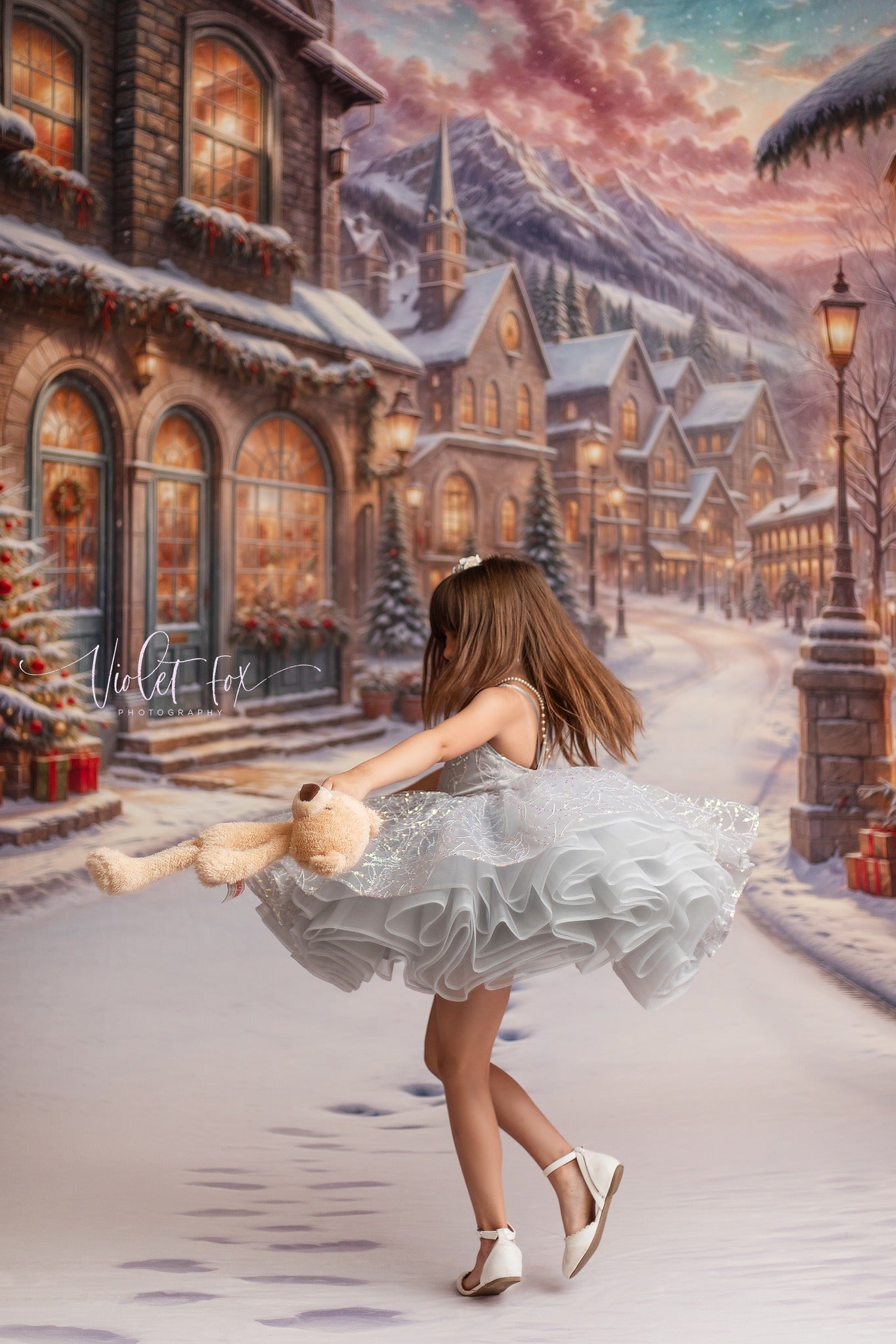 "Tinsel" Petal Length Dress + detachable sleeves(5 Year-Petite 6 Year)