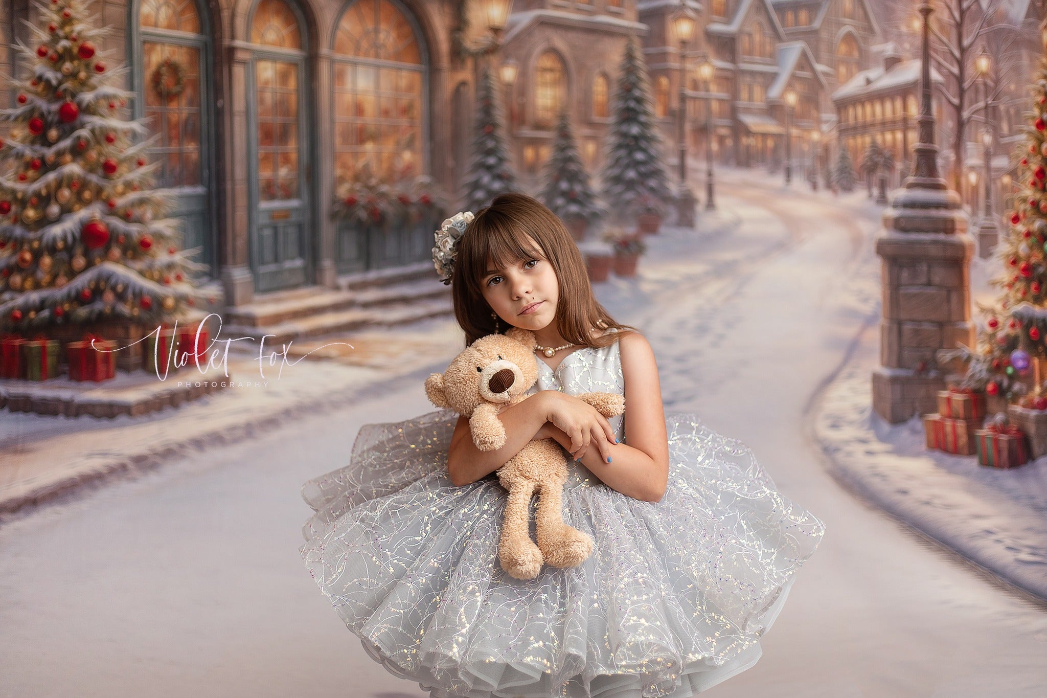 "Tinsel" Petal Length Dress + detachable sleeves(5 Year-Petite 6 Year)