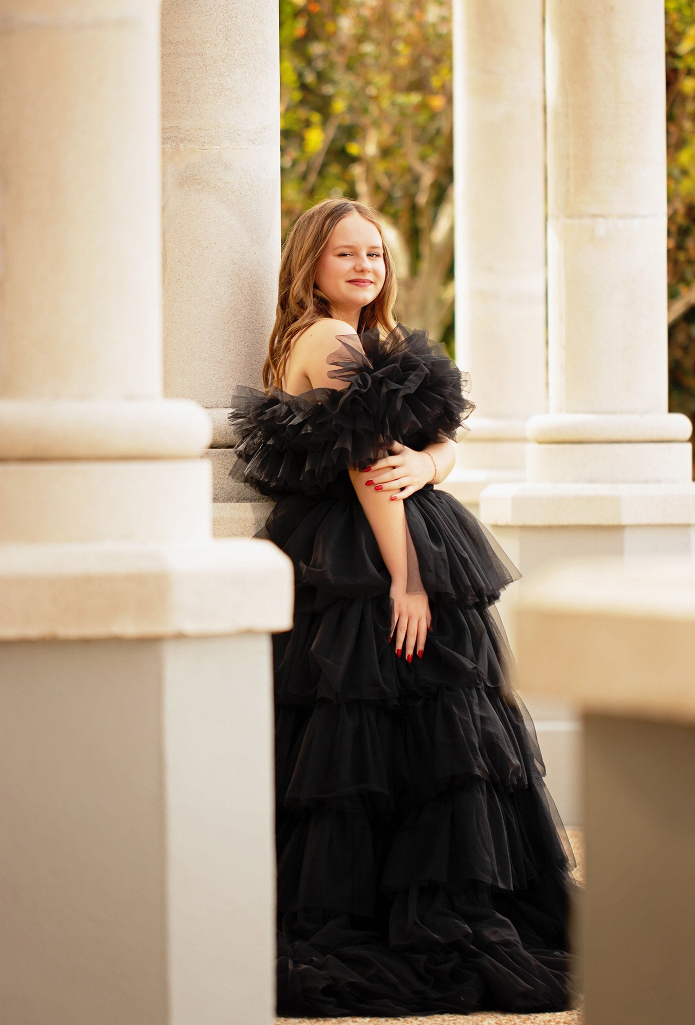 AURORA Floor Long Couture Rental Gown Black (11 year-Pettie Adult 4)