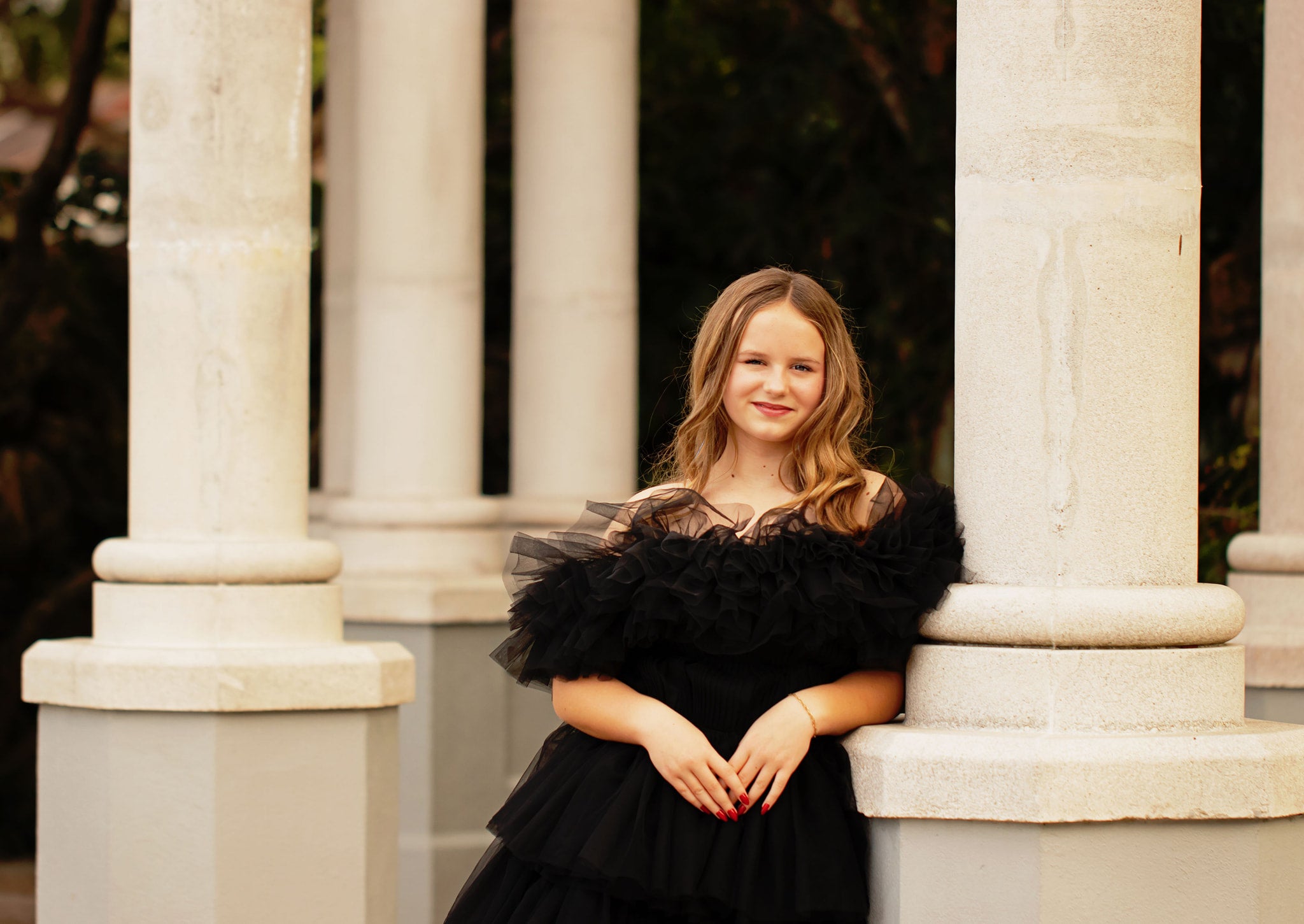 AURORA Floor Long Couture Rental Gown Black (11 year-Pettie Adult 4)