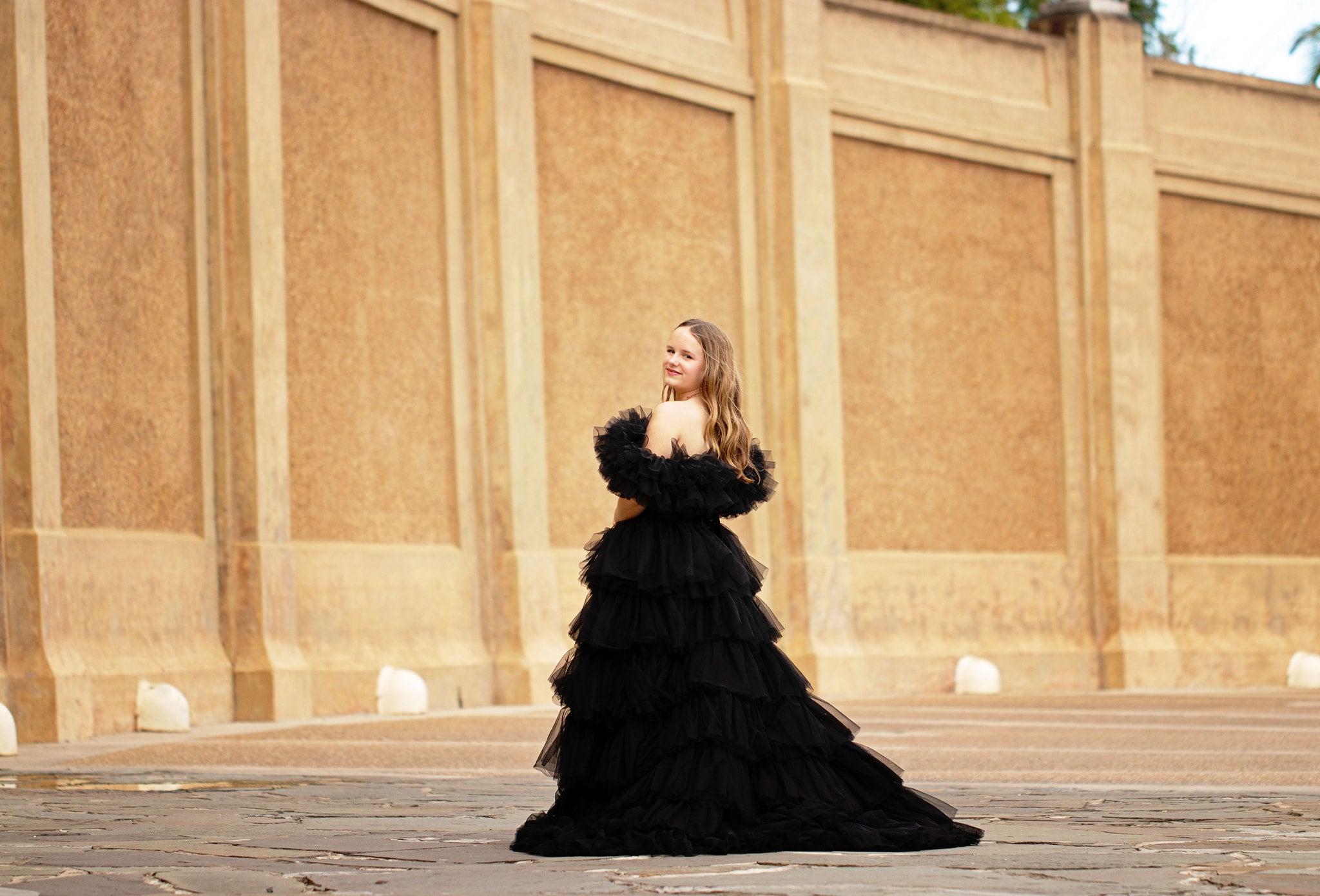 AURORA Floor Long Couture Rental Gown Black (11 year-Pettie Adult 4)