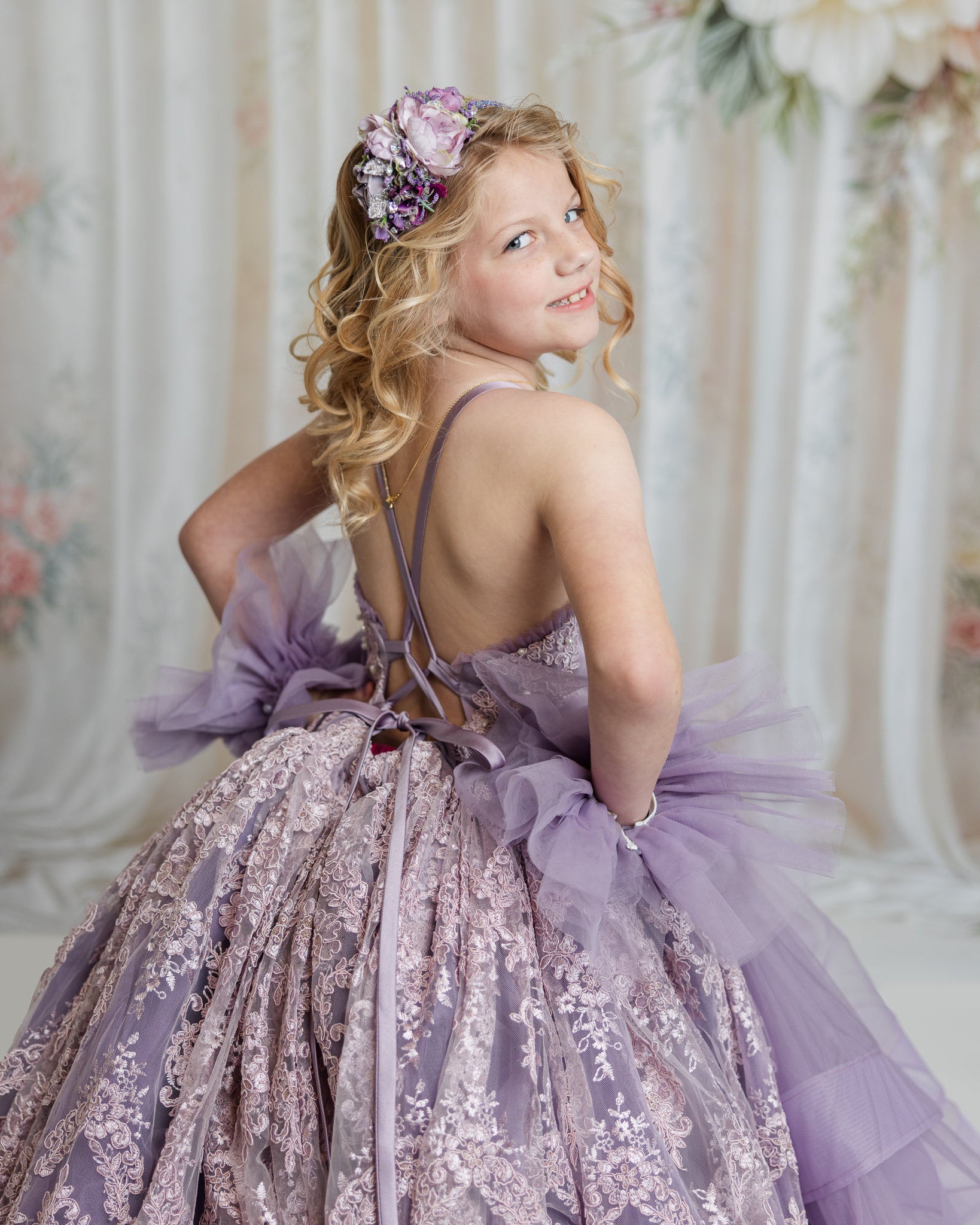Couture Rental Gown "Addison" - Floor Length Dress ( 8 Year - Petite 9 Year)