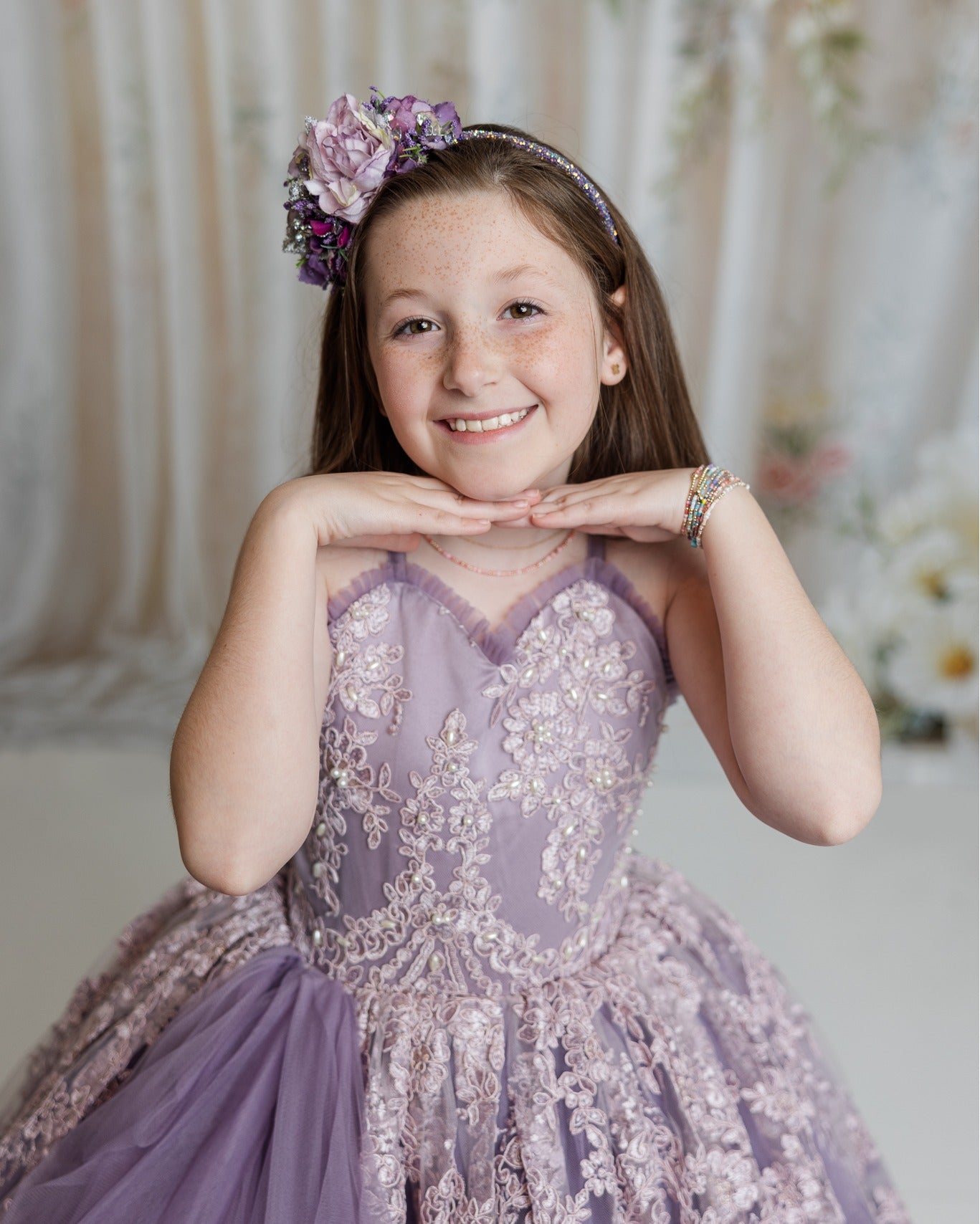 Couture Rental Gown "Addison" - Floor Length Dress ( 8 Year - Petite 9 Year)
