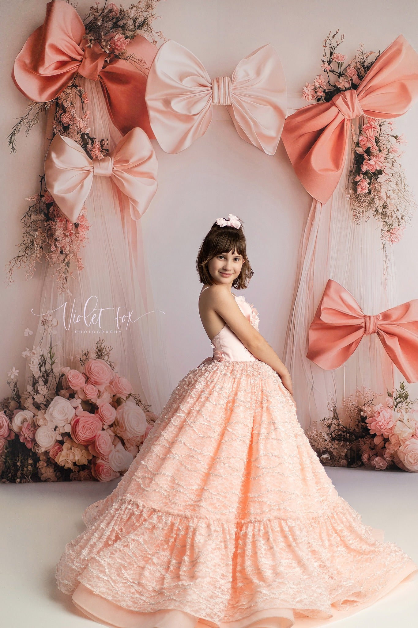 "Ethereal and enchanting, the Rosette Reverie gown is ideal for special occasions and photoshoots."