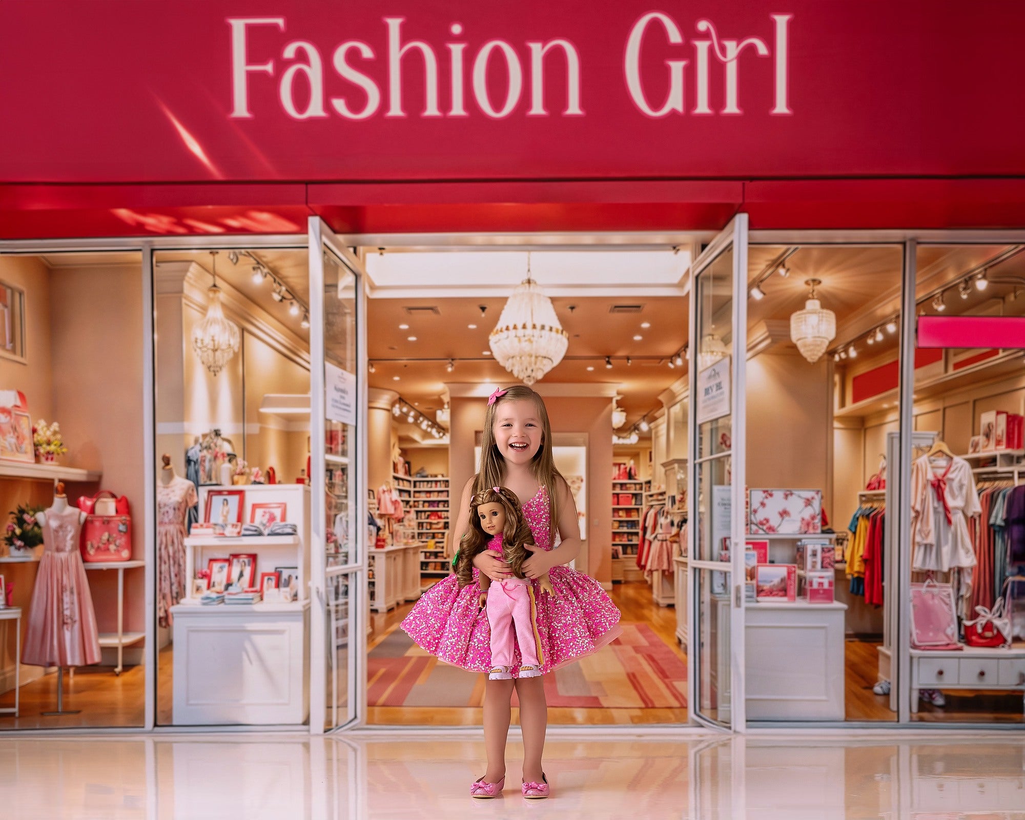 "Retro" Pink Candy Petal Length Dress (3 year- 4 year)