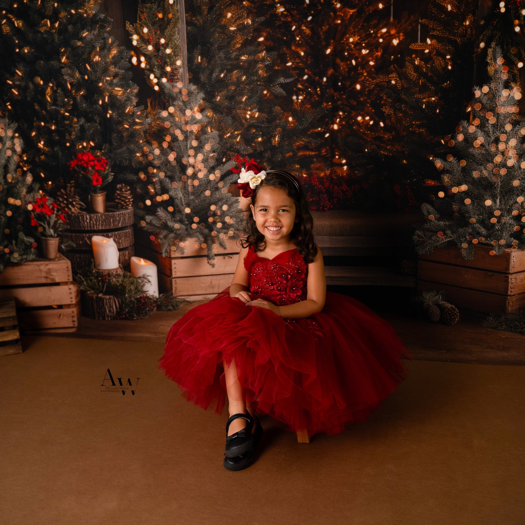"Dillon" burgundy Petal Length Dress ( 4 Year - Petite 5 Year)