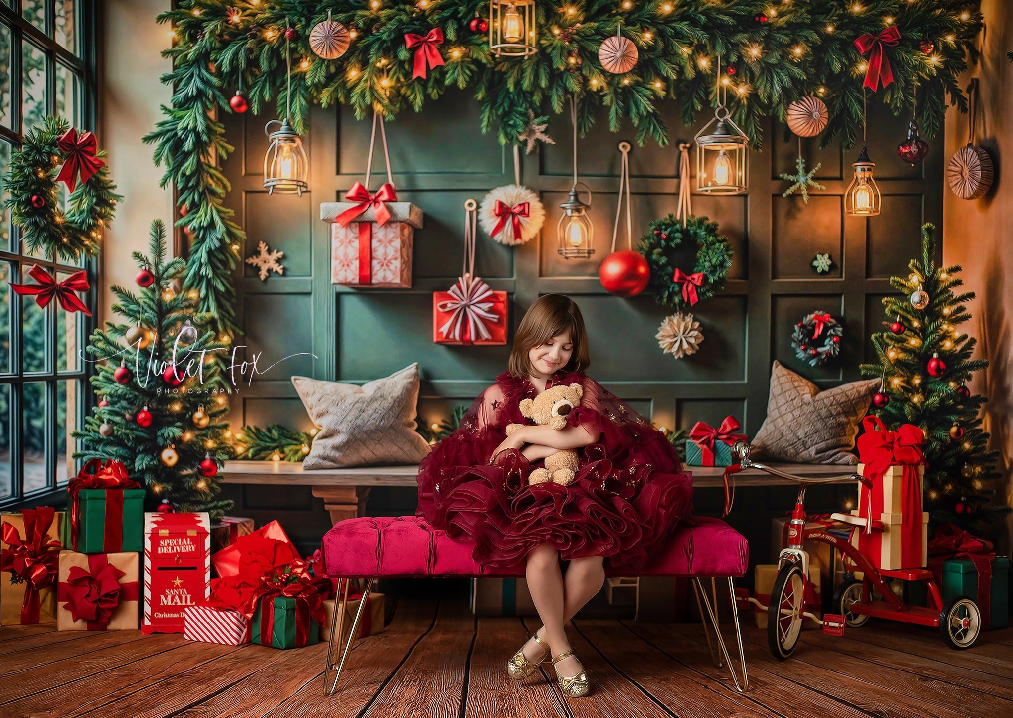 Model wearing the dress and cape, twirling to show skirt movement.