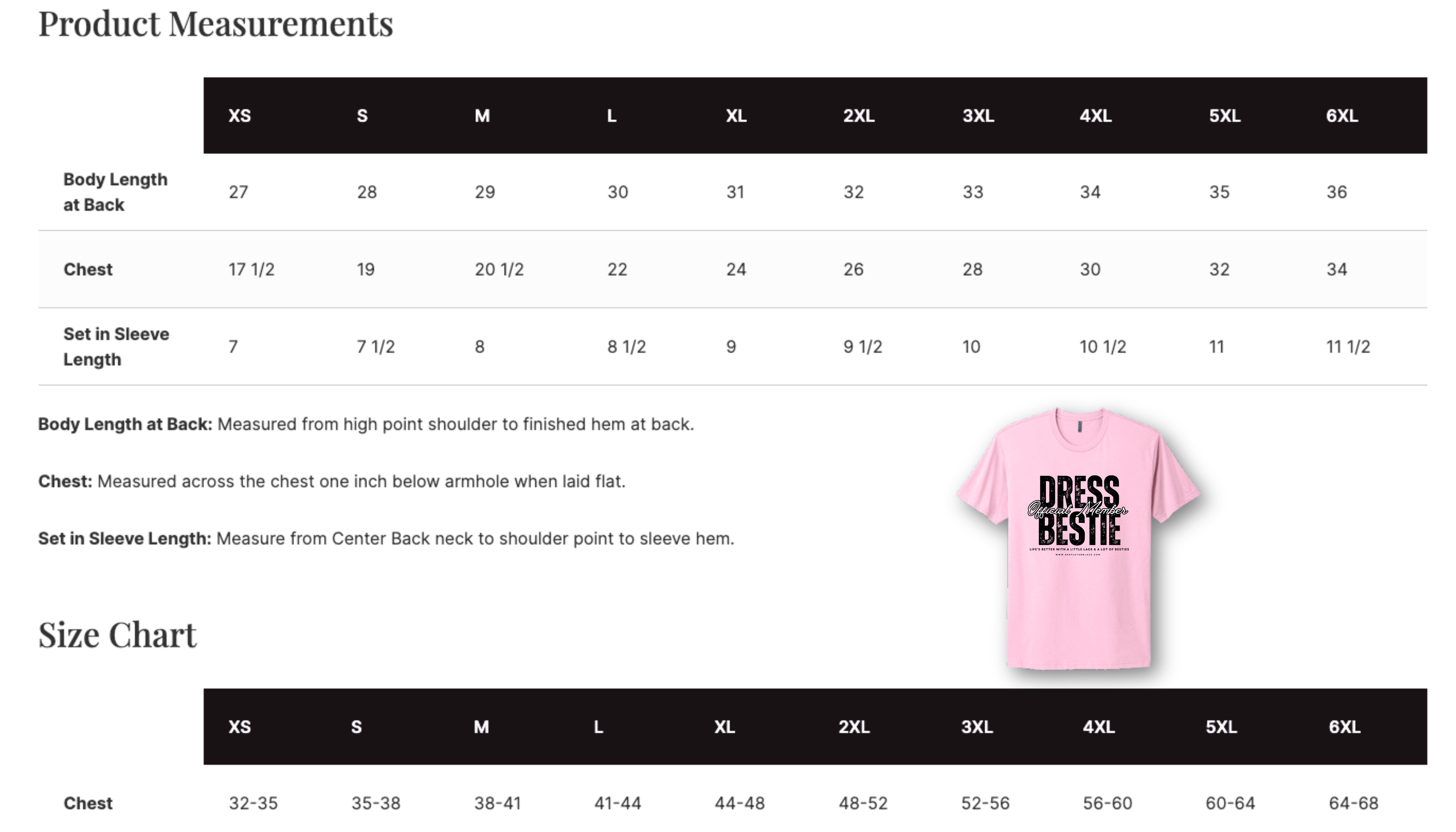Dress Bestie Merch- Shirt