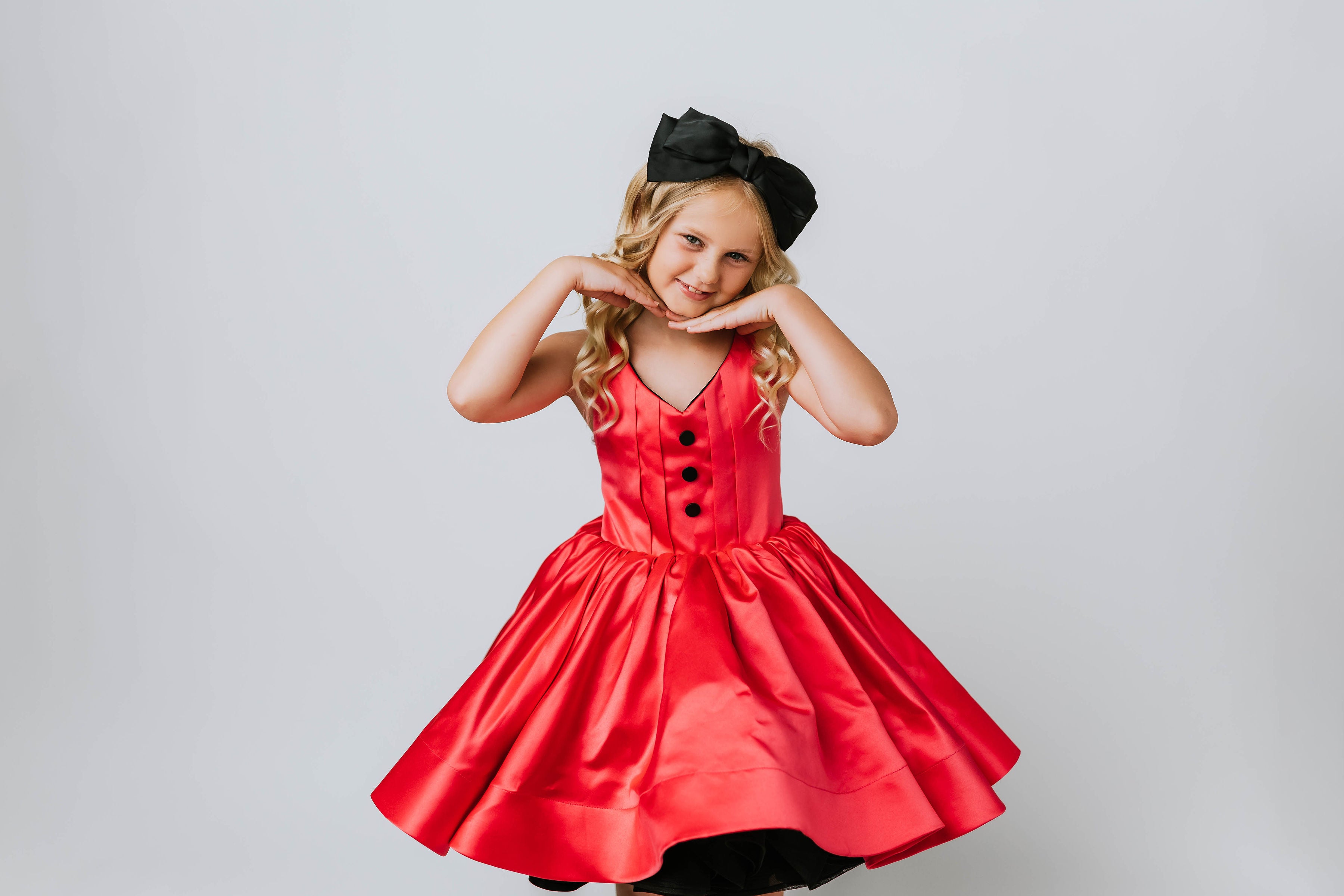 Reversible "Dolly" Pink/black Petal Length Dress - Editorial Dress, Couture Gown, Special Occasion Dress