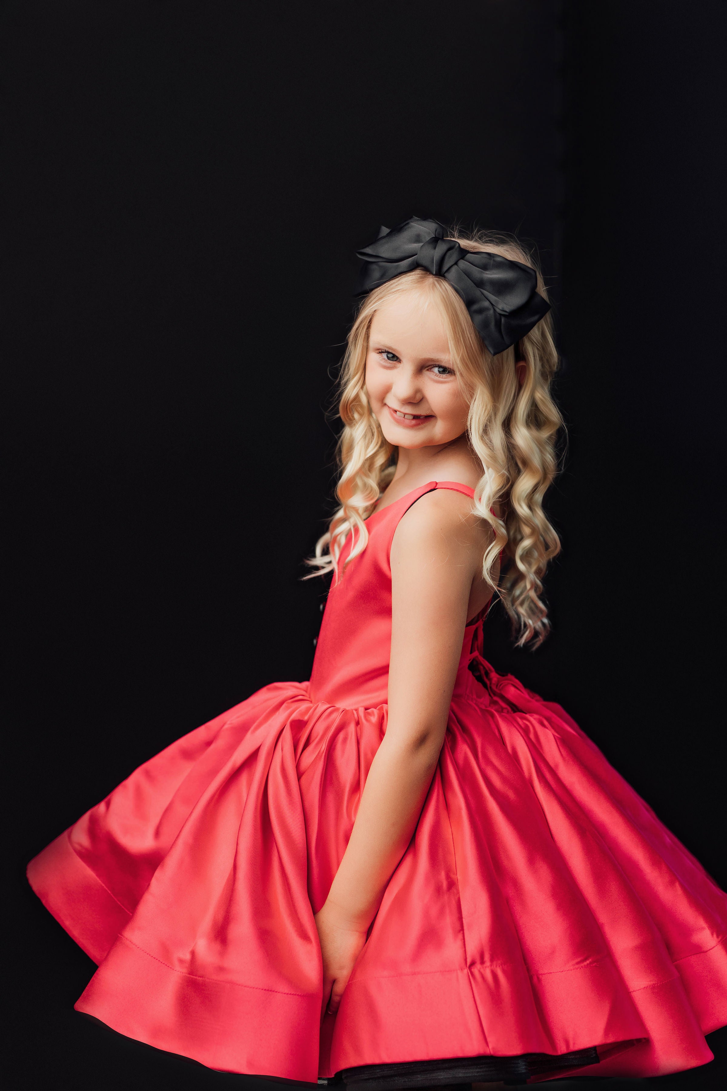 Reversible "Dolly" Pink/black Petal Length Dress - Editorial Dress, Couture Gown, Special Occasion Dress